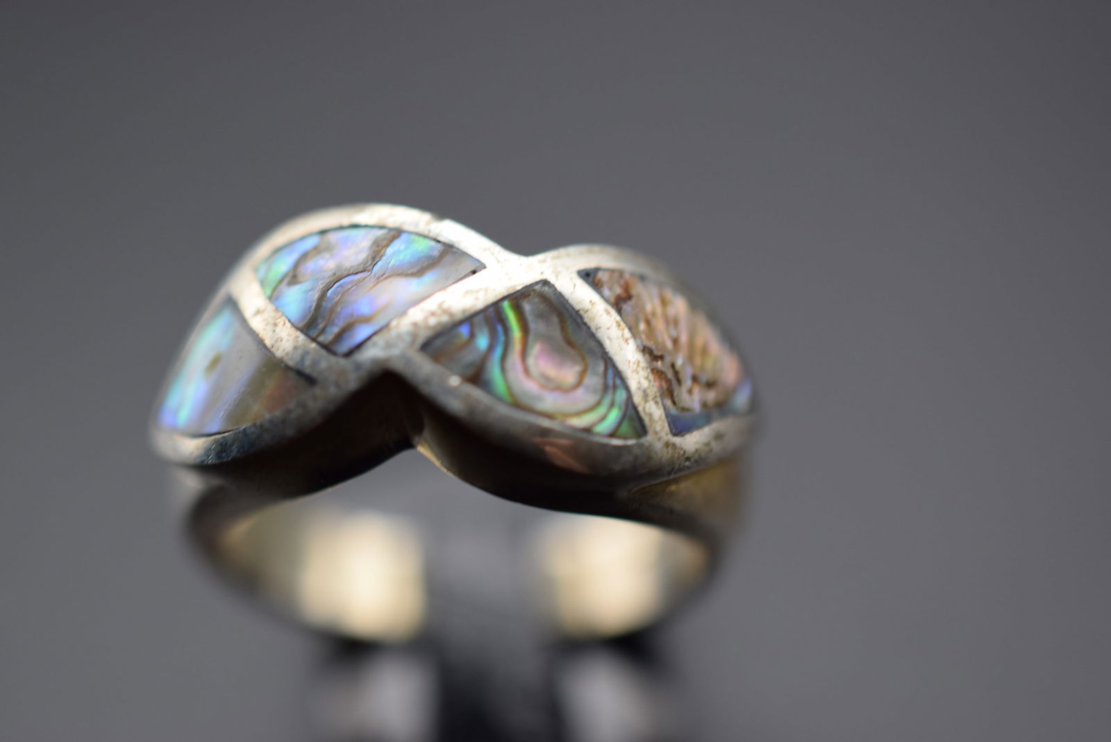 Abalone Massive Sterling Silver 925 Ring Size 6.75 Lot 433 (1 of 5)