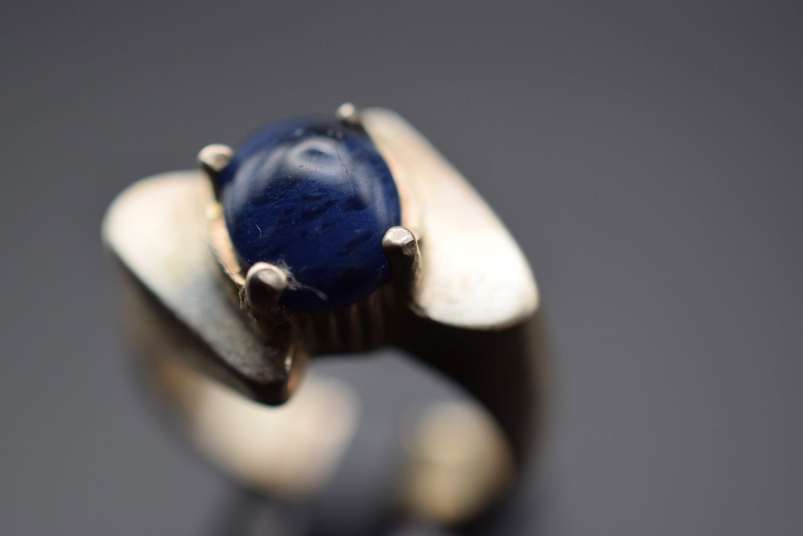 Blue Stone Modernist Sterling Silver 925 Ring Size 7.25 Lot 434 (1 of 7)