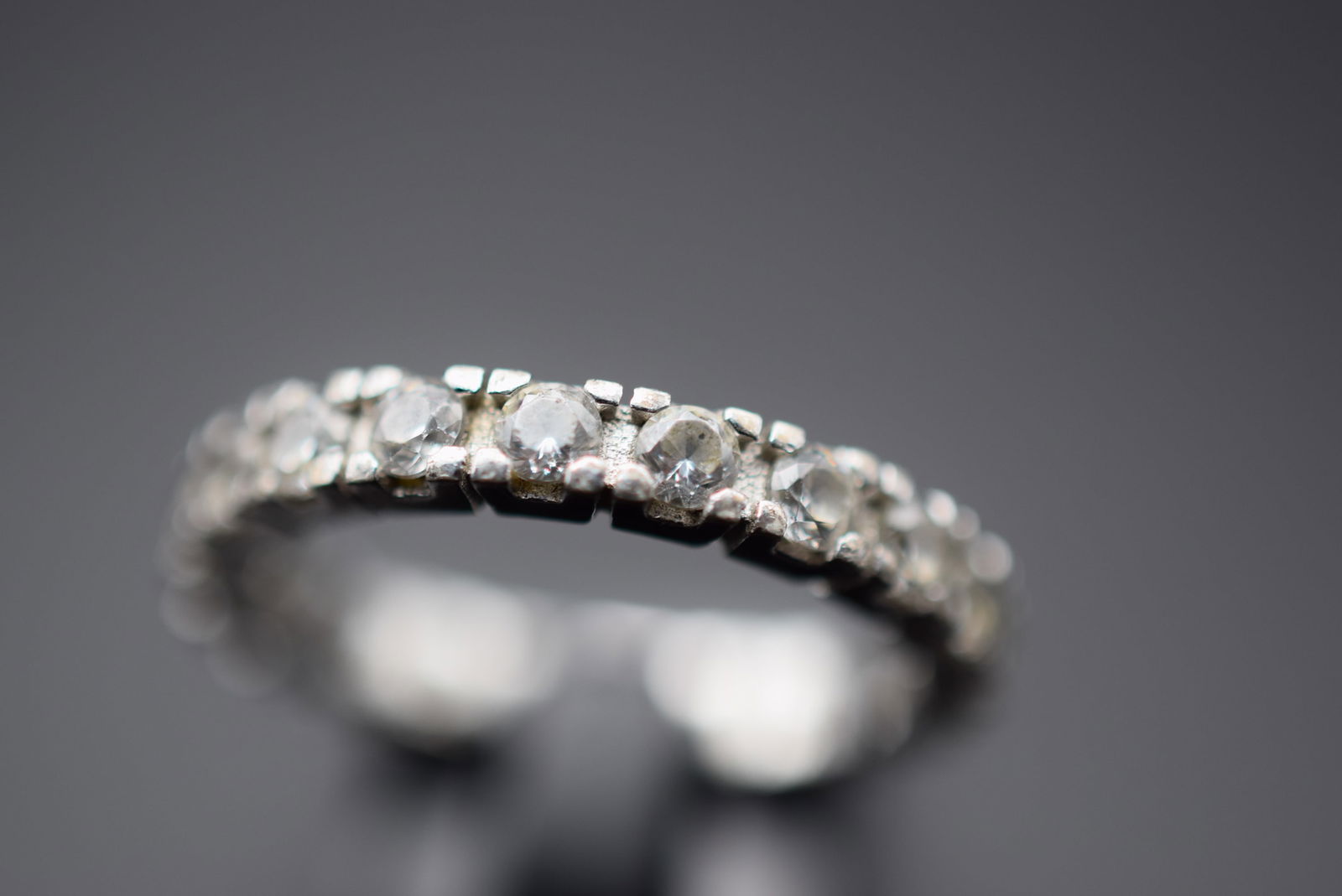 CZ Eternity Sterling Silver 925 Ring Size 6.75 Lot 448 (1 of 3)