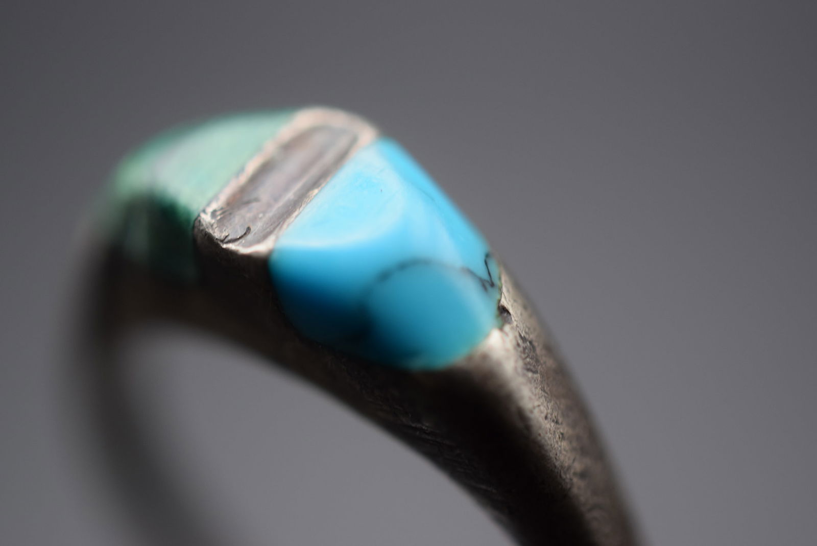 Turquoise and Malachite Sterling Silver 925 Ring Size 13.25 Lot 486 (1 of 4)