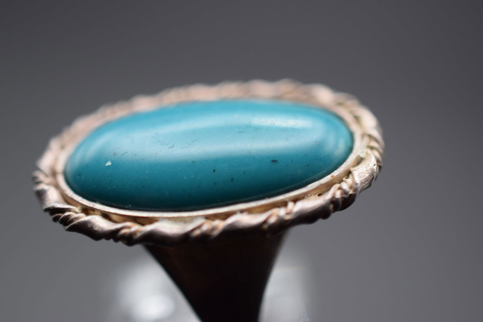 Turquoise Synthetic Sterling Silver 925 Ring Size 7.25 Lot 490 (1 of 4)