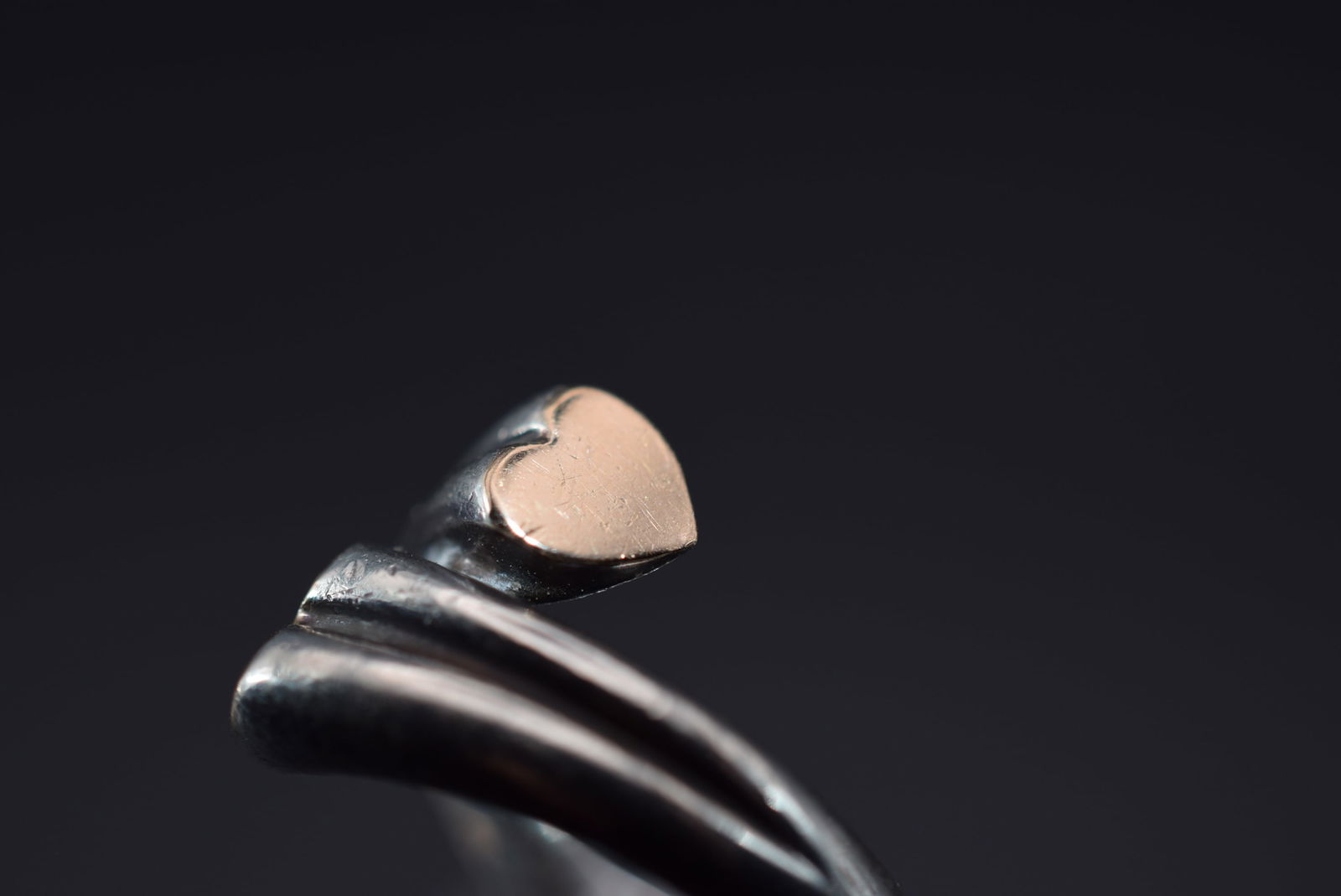 10K Gold Hearts and Sterling Silver 925 Ring Size 5.75 Lot 538 (1 of 5)