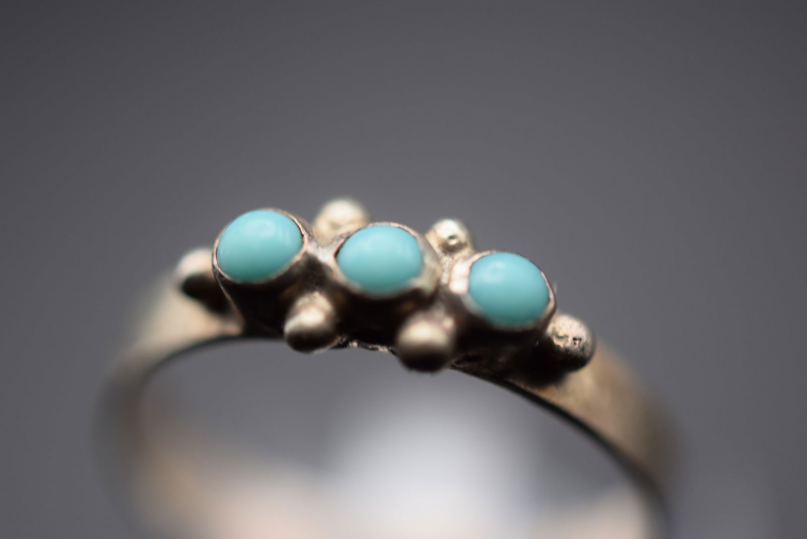 Mexico Turquoise Sterling Silver 925 Ring Size 6.5 Lot 551 (1 of 4)