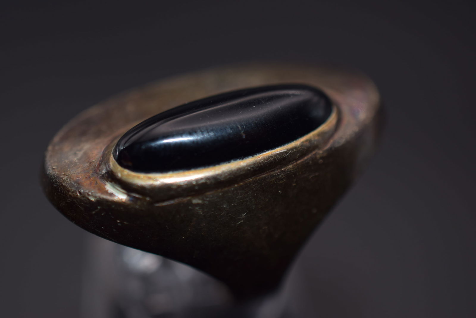 Heavy Onyx Modernist Sterling Silver 925 Ring Size 5.5 Lot 555 (1 of 7)