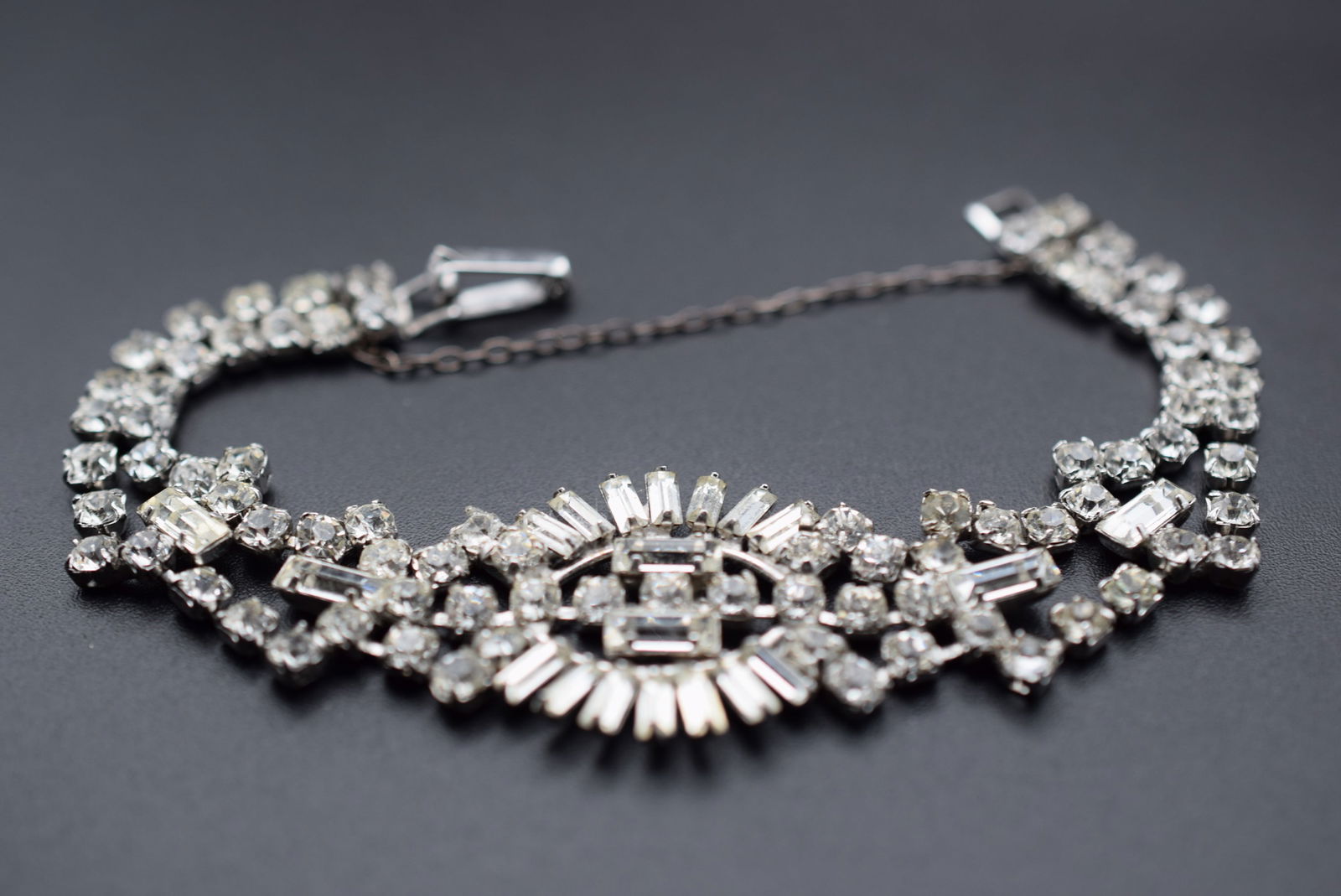 Jay Flex Sterling Silver 925 Bracelet Vintage Rhinestone Lot 567 (1 of 4)