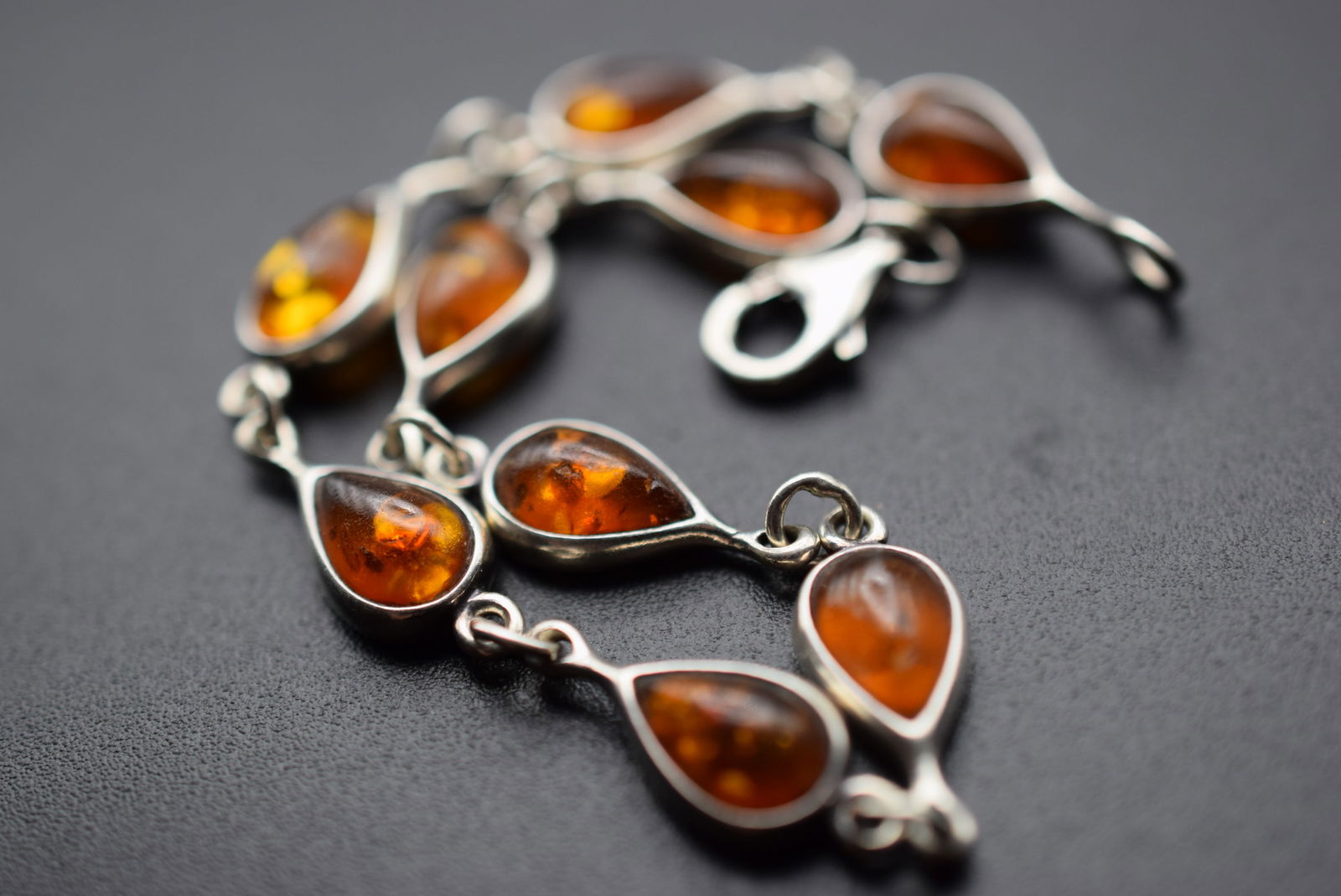 Genuine Amber Sterling Silver 925 Bracelet Lot 574 (1 of 5)