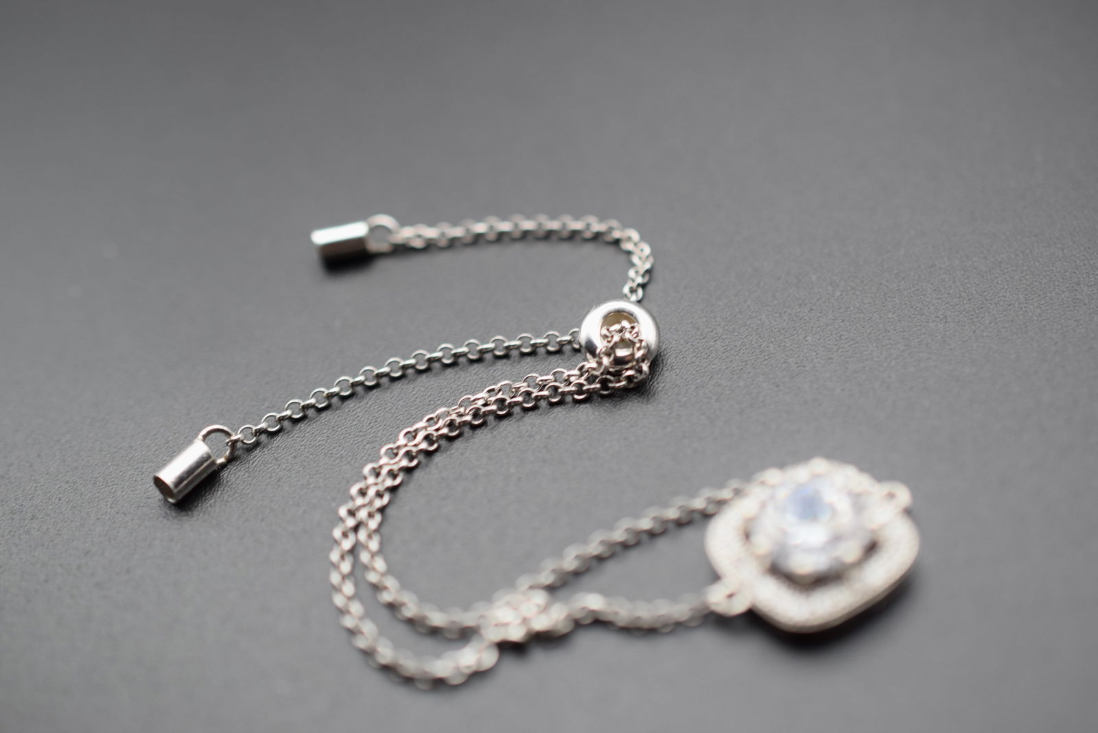 CZ Sterling Silver 925 Bracelet Adjsutable one size ! Lot 584 (1 of 5)