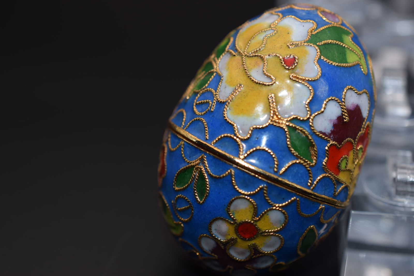 Enamel Egg Box Trinket Vintage Lot# DG 607 (1 of 4)