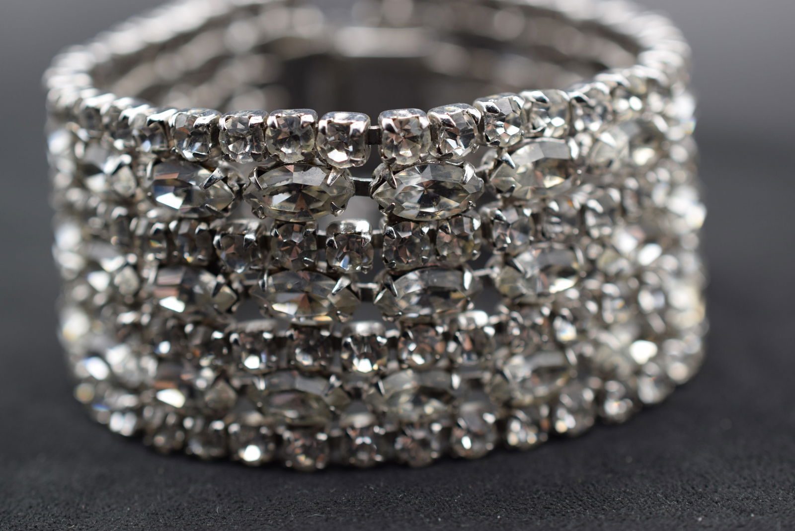 Sherman Signed 7 row Rhinestone Bracelet Vintage 1940's Lot# DG 617 (1 of 7)