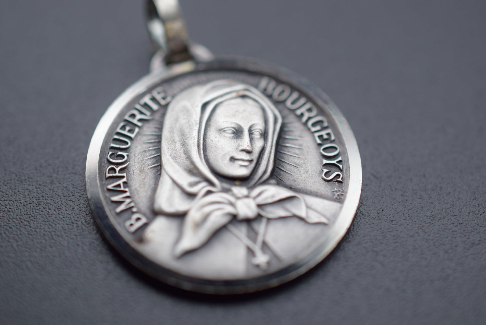 Marguerite Bourgeoys Patron Saint of Health and Poverty Lot 619: Marguerite Bourgeoys Notre Dame de Bon Secours PPN 1620-1700 measures 1" in diameter signed Notre Dame de Bon Secours PPN B.Marguerite Bourgeoys