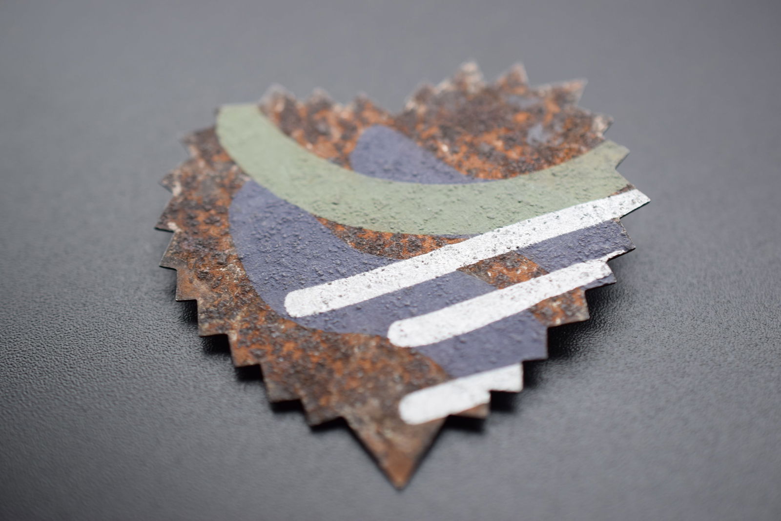 Handmade Copper Heart Brooch Pin Lot 623: Handmade Copper Heart Brooch Pin measures 1 7/8" x 1 3/4"