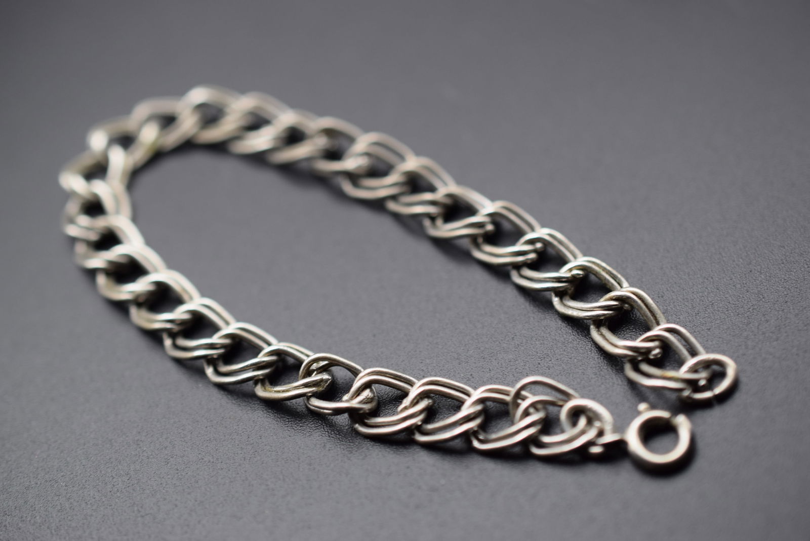 Vintage Curb Chain Link Bracelet Sterling Clasp bracelet Lot 634 (1 of 2)