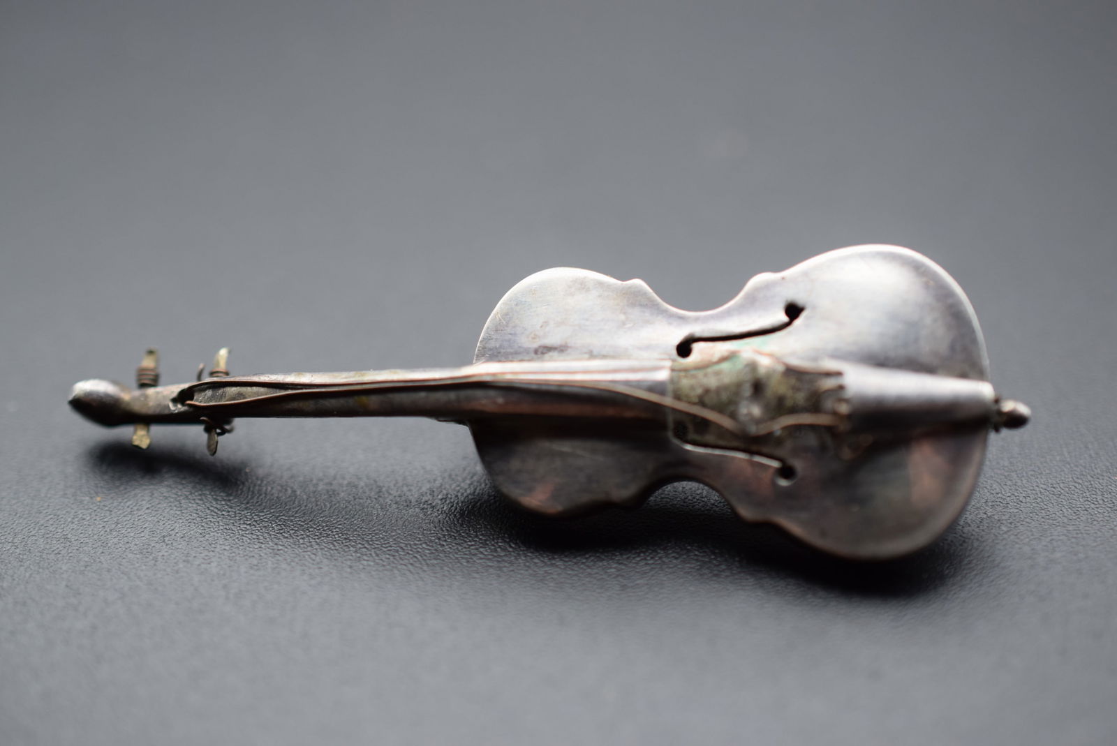 Mexico Signed Violin Vintage Brooch Pin Sterling Silver 925 Lot 637 (1 of 5)