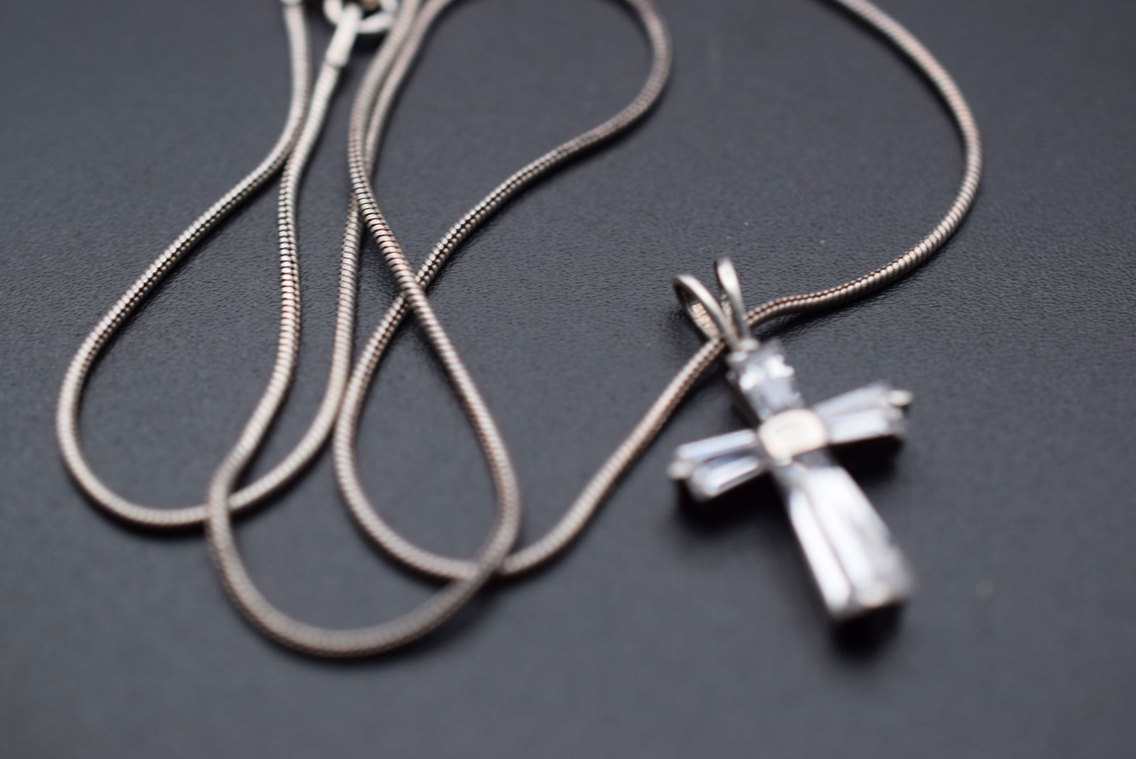 CZ Cross Necklace Pendant Sterling Silver 925 Lot 643 (1 of 8)