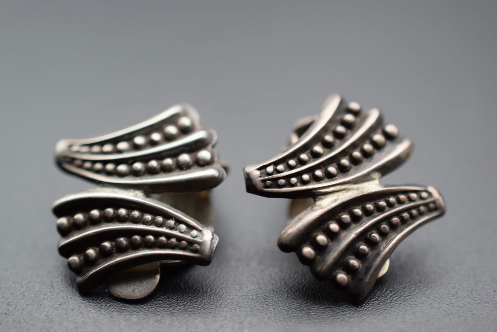 Rare Siam Sterling Silver 925 Vintage Clip Earrings Lot 669 (1 of 4)