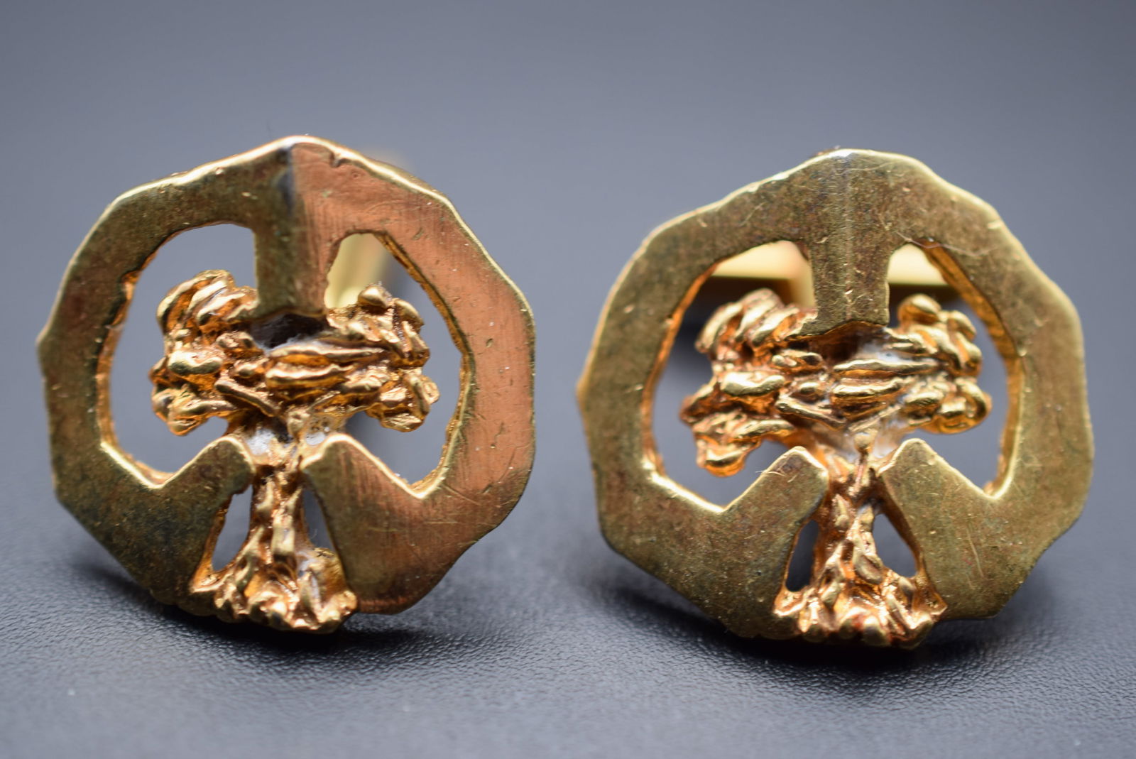 Brutalist Modernsit 1970's Cufflinks Vintage Lot# DG 678 (1 of 2)