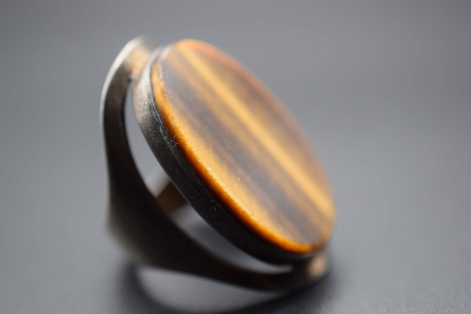 Joachim S'Paliu Spain Huge Tiger Eye Sterling Silver 925 Vintage Ring Size 6.5 Lot# DG 709 (1 of 10)