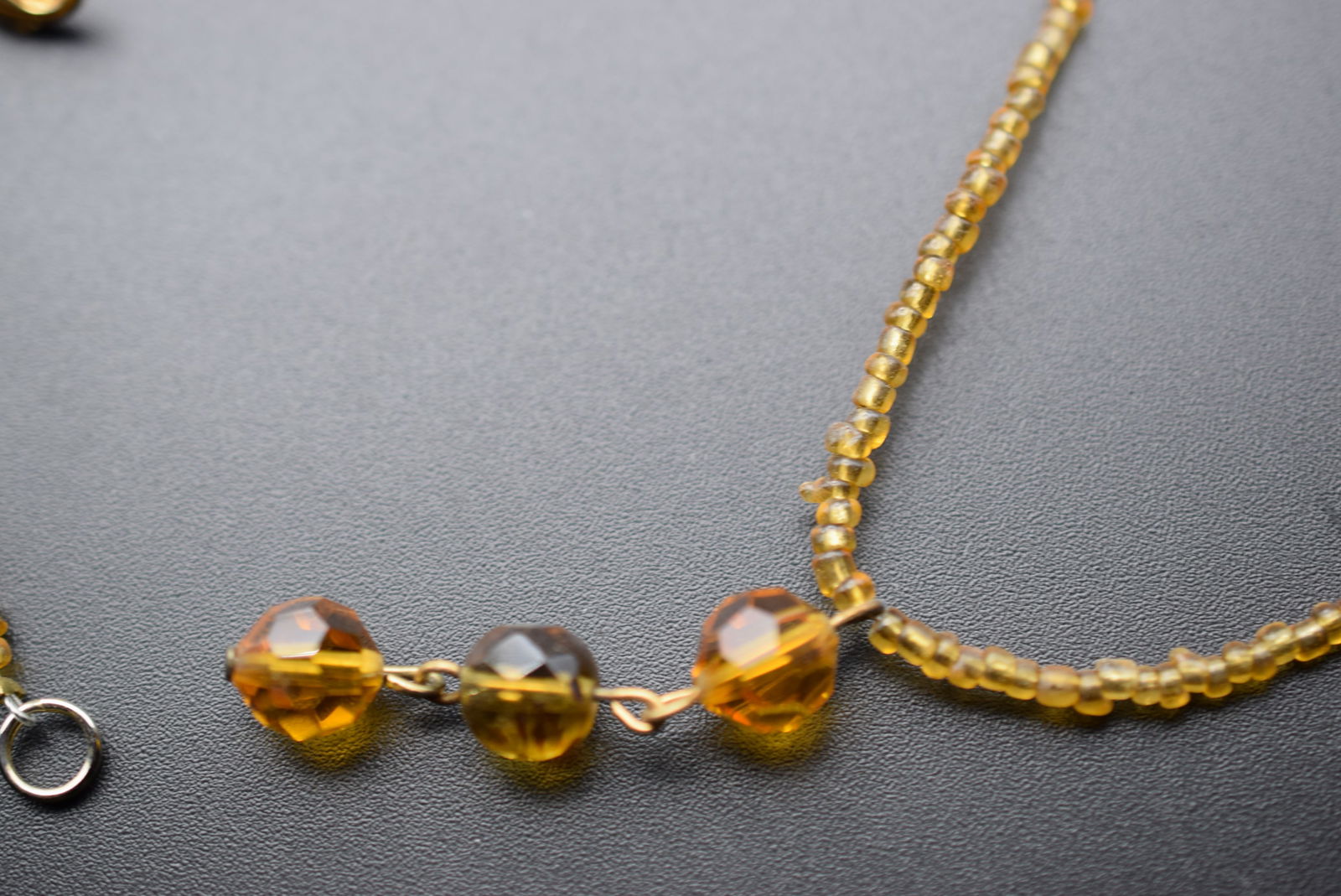 Amber Glass Necklace Lot# DG 721 (1 of 2)