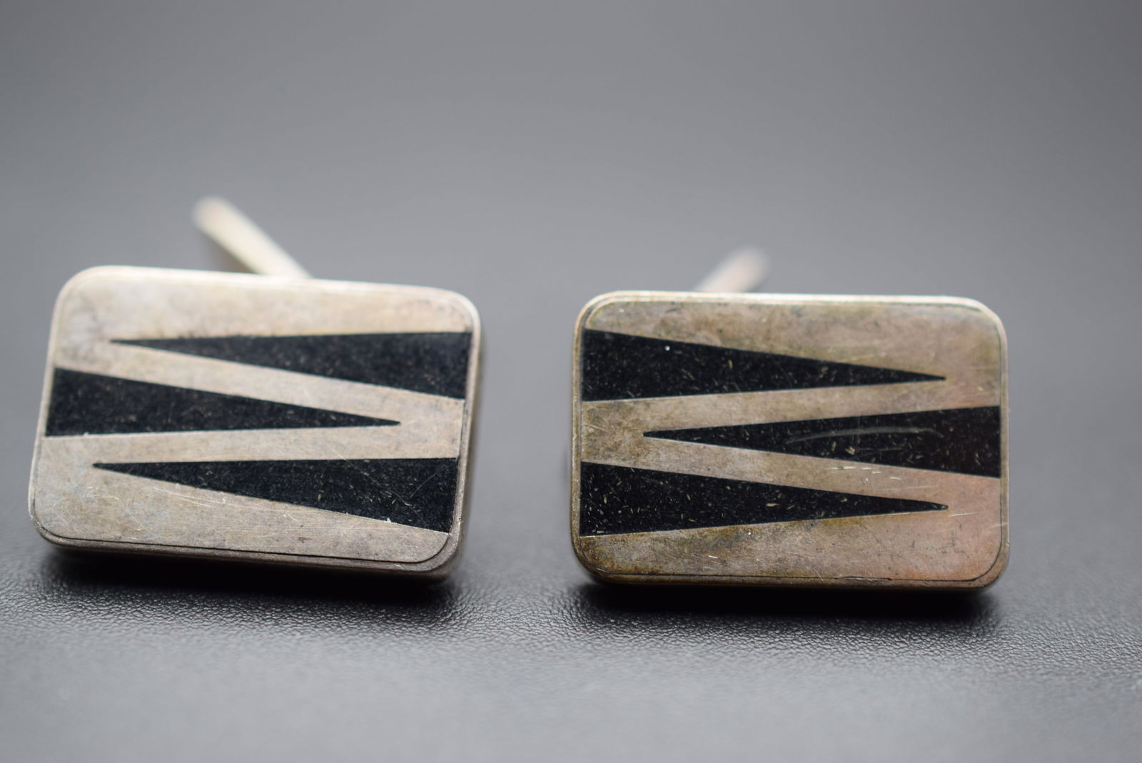 Danish Enamel 835 Silver Cufflinks Vintage Lot# DG 742 (1 of 5)