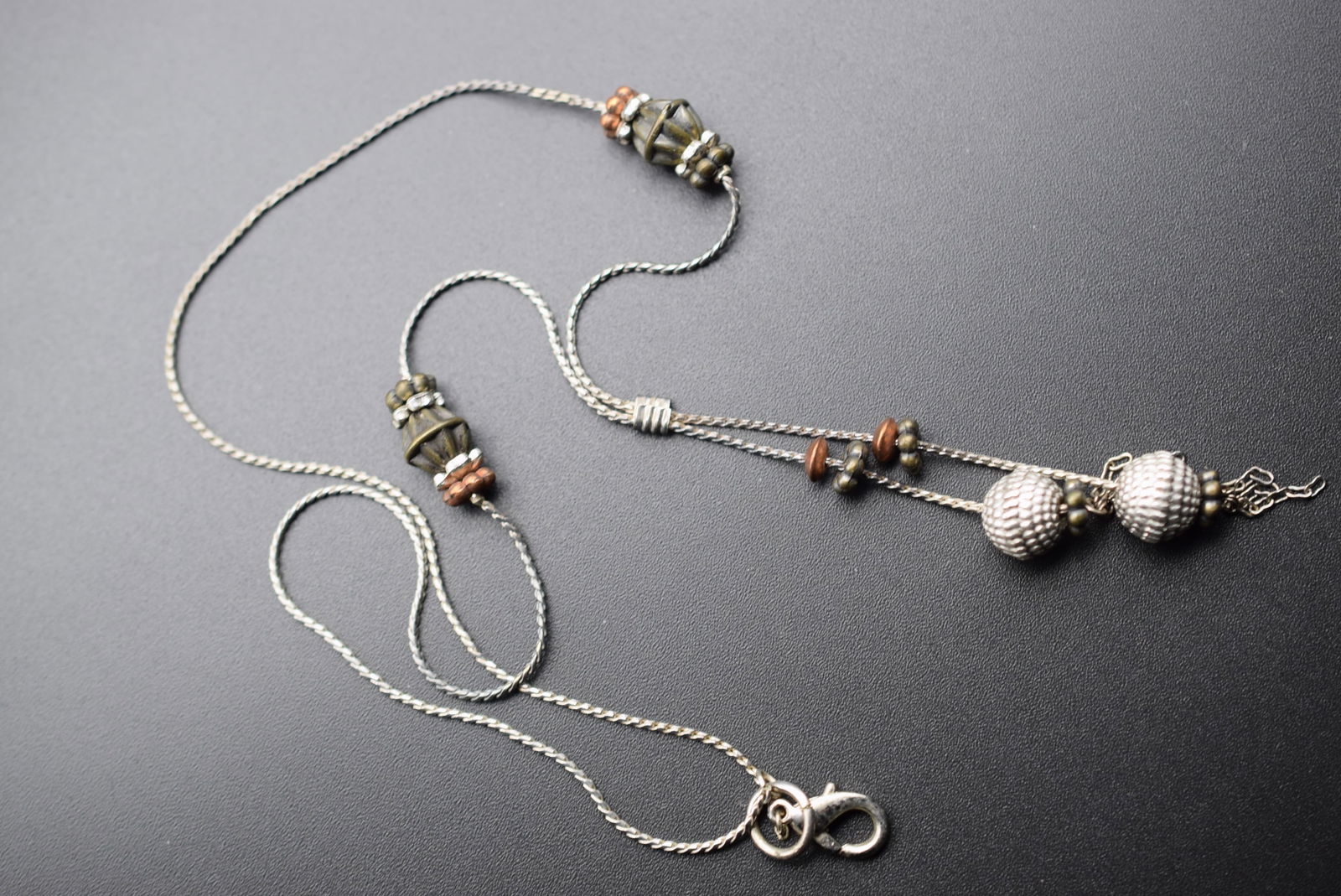 Middle Eastern Necklace Vintage Lot# DG 753: Middle Eastern Necklace Vintage measures 17" long