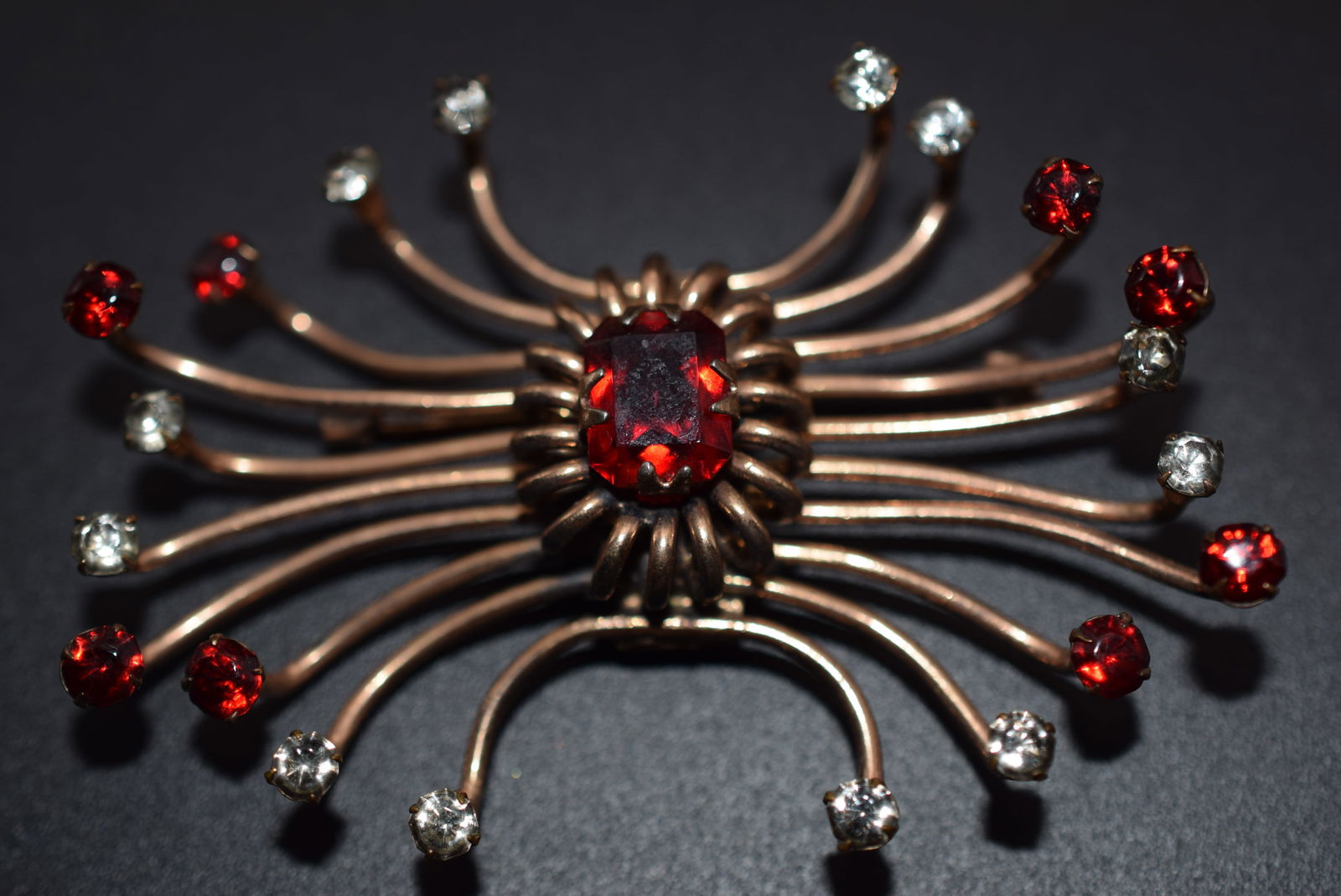 Dorel Made in Canada Vermeil Rhinestone 1940's Brooch Pin Pendant Lot 774 (1 of 3)