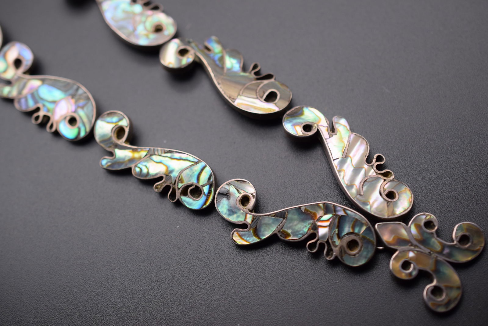 Mexico Abalone Vintage Necklace Signed Sterling Silver 925 Lot 782 (1 of 10)
