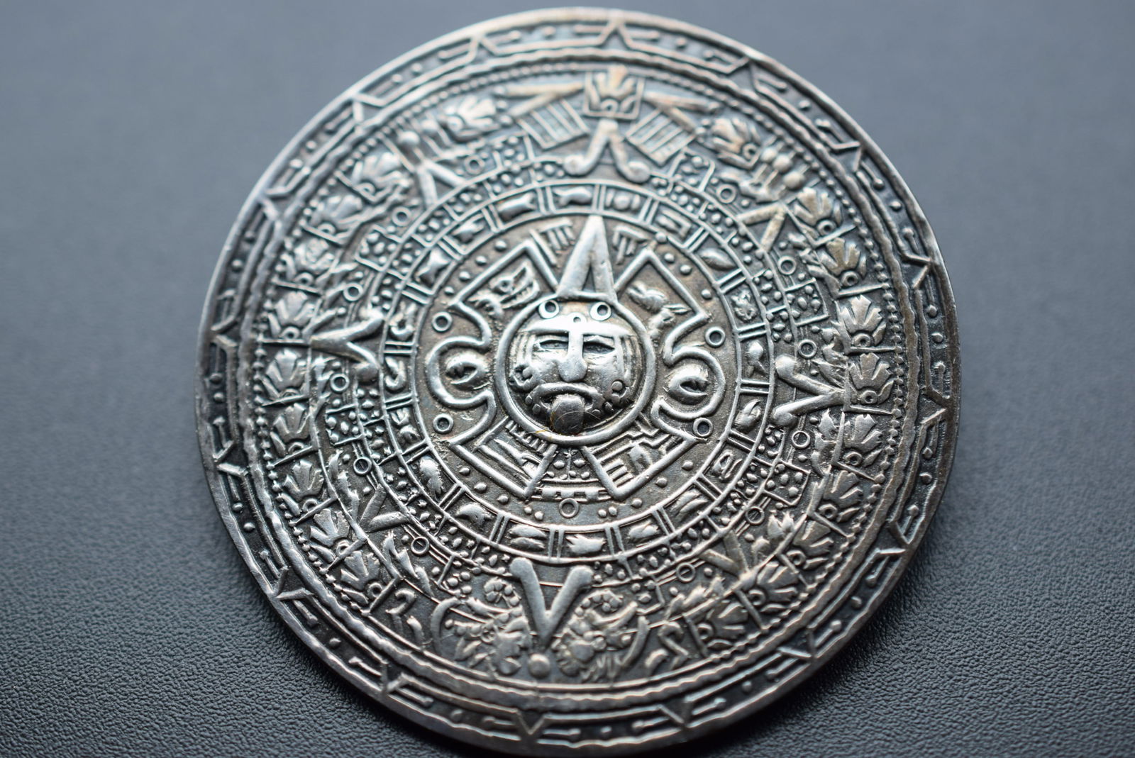 Mayan Sun BroochPendant Sterling Mexico Silver 925 Vintage Lot# DG 871 (1 of 3)