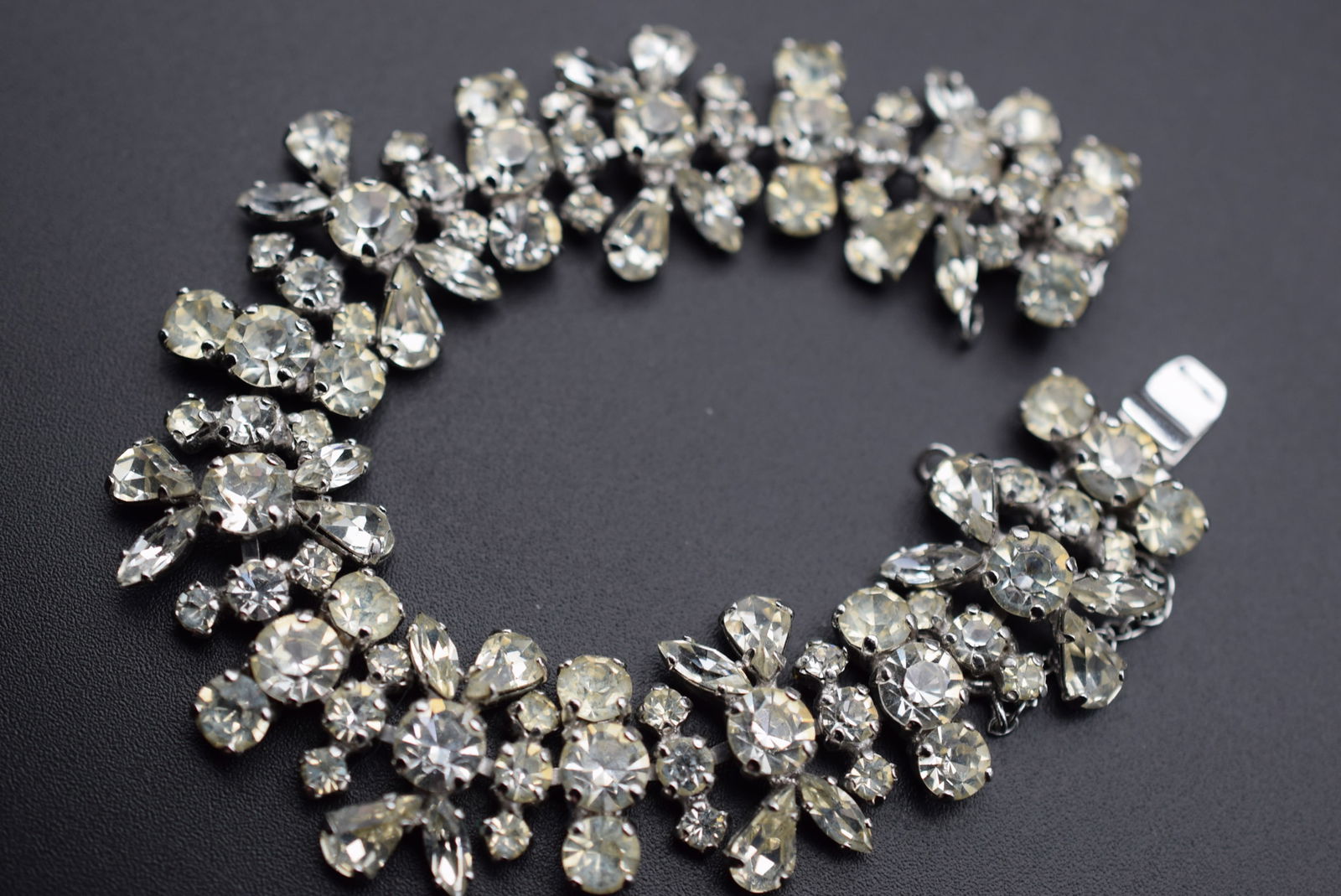 Sherman Rhinestone Vintage Bracelet Signed Sherman 1940's Lot DG 886 (1 of 4)