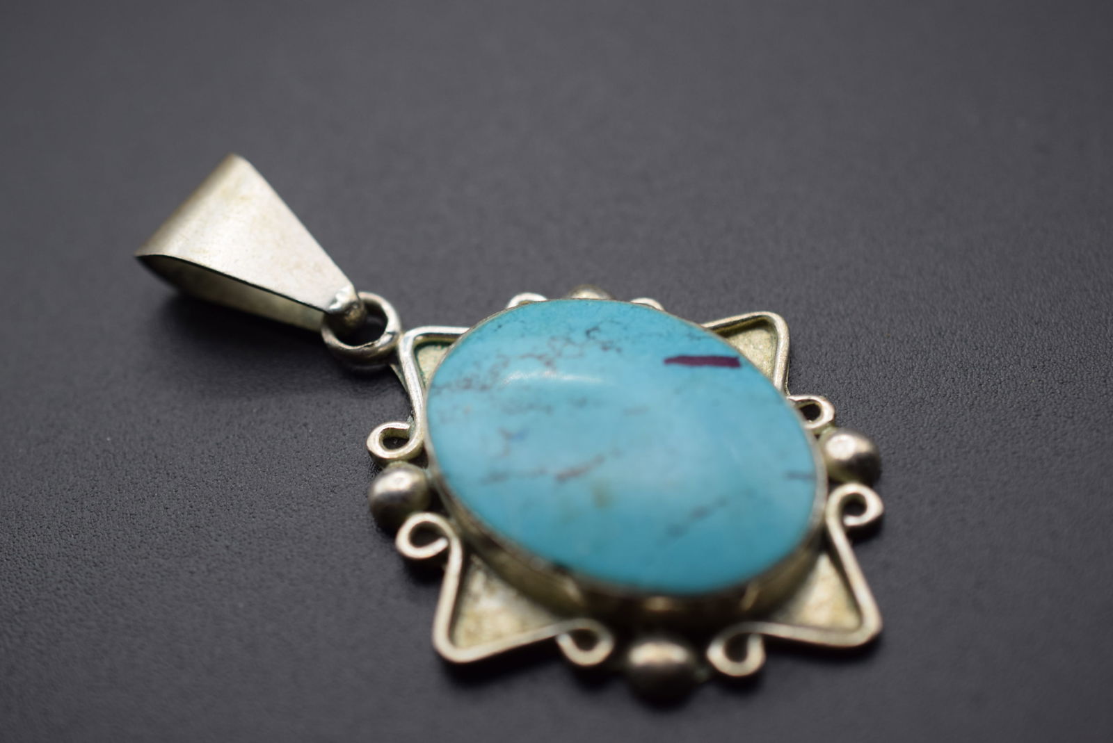 Mexico Turquoise Sterling Silver 925 Pendant Lot 918 (1 of 3)