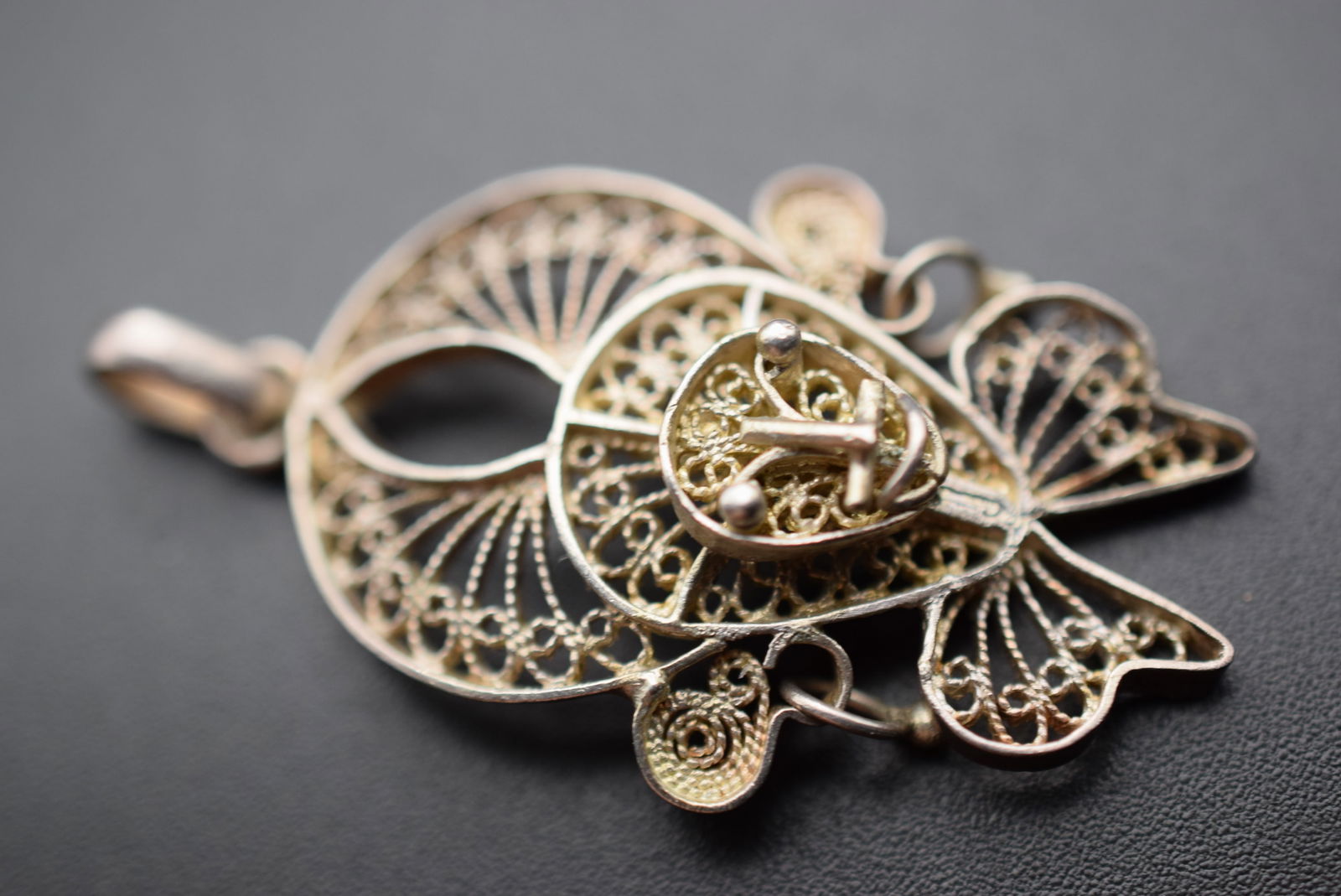 Filigree Face Aztec Sterling Silver 800 Pendant Lot 920 (1 of 3)