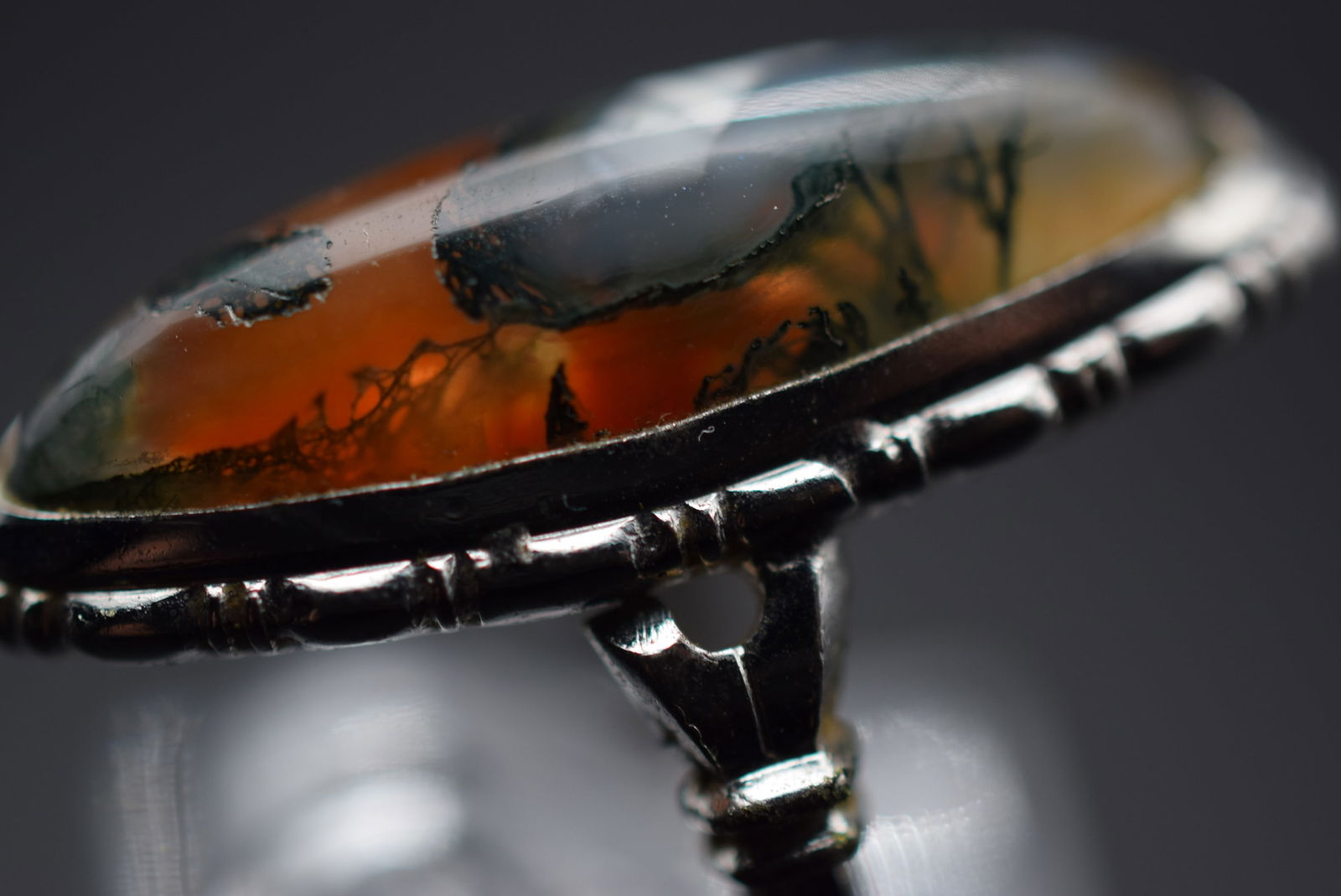 Scottish Agate Vintage Ring Size 2 Sterling Silver 925 Lot 964 (1 of 5)