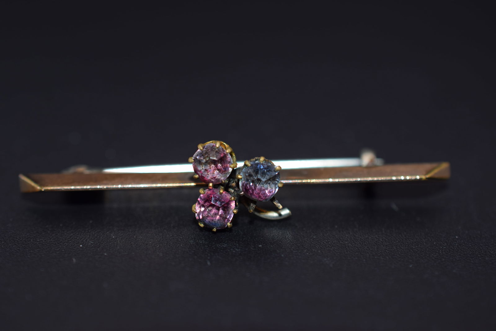 Edwardian Bar Pin Brooch Vintage 3 Leaf Clover Lot 978 (1 of 3)