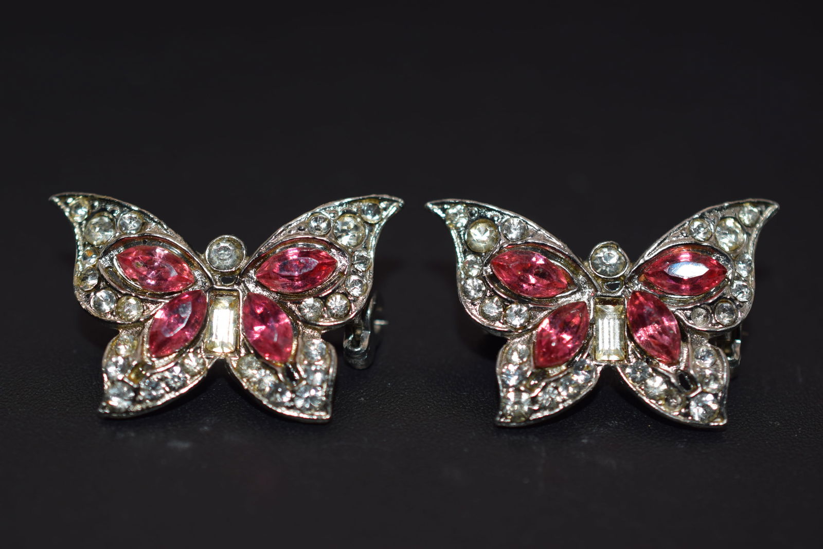 Vintage Butterfly Rhinestone Scatter Sweetheart Brooch Pins 1940's Lot 981 (1 of 3)