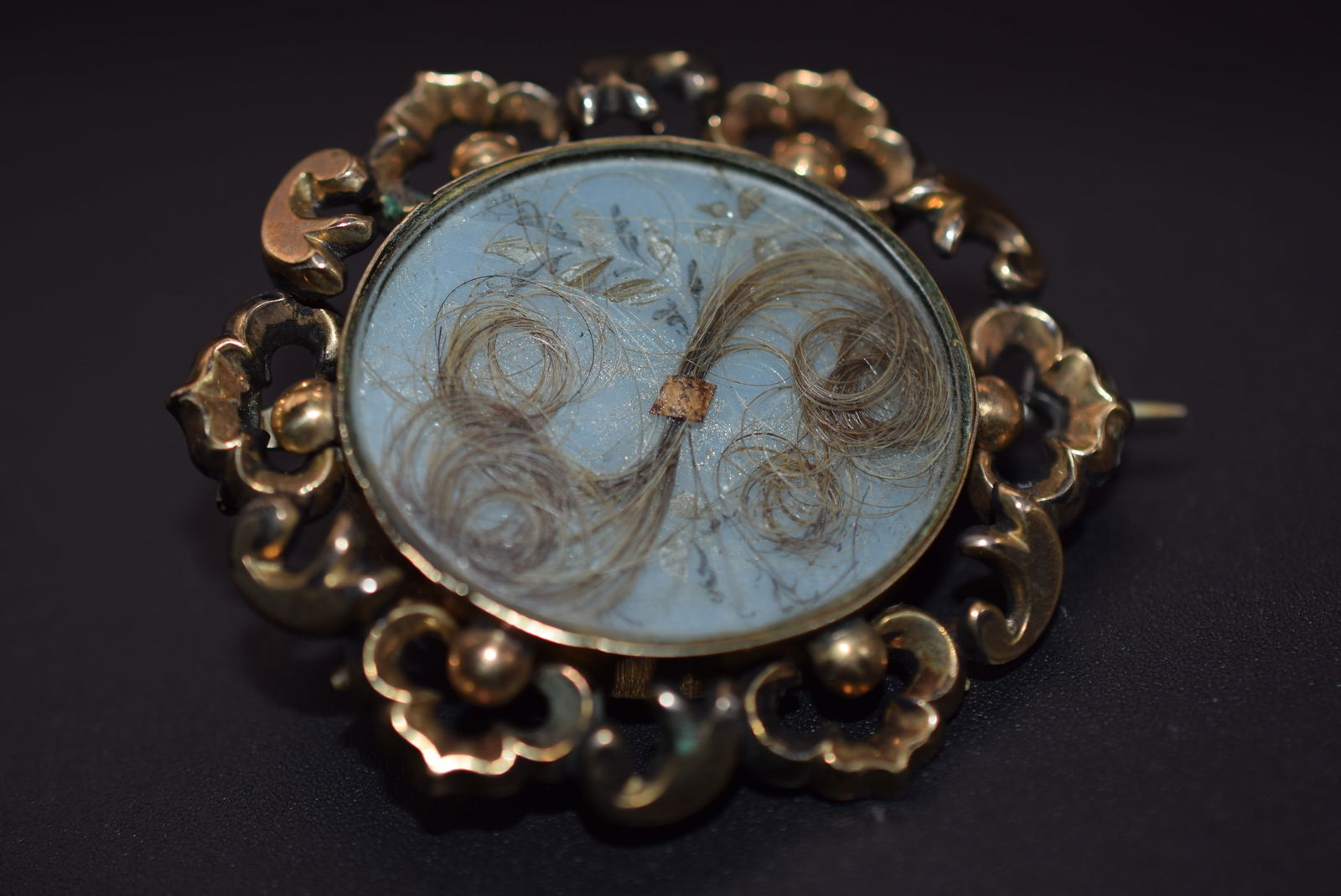 Victorian Mourning Hair Jewelry Vintage Brooch Pin Lot 989 (1 of 13)