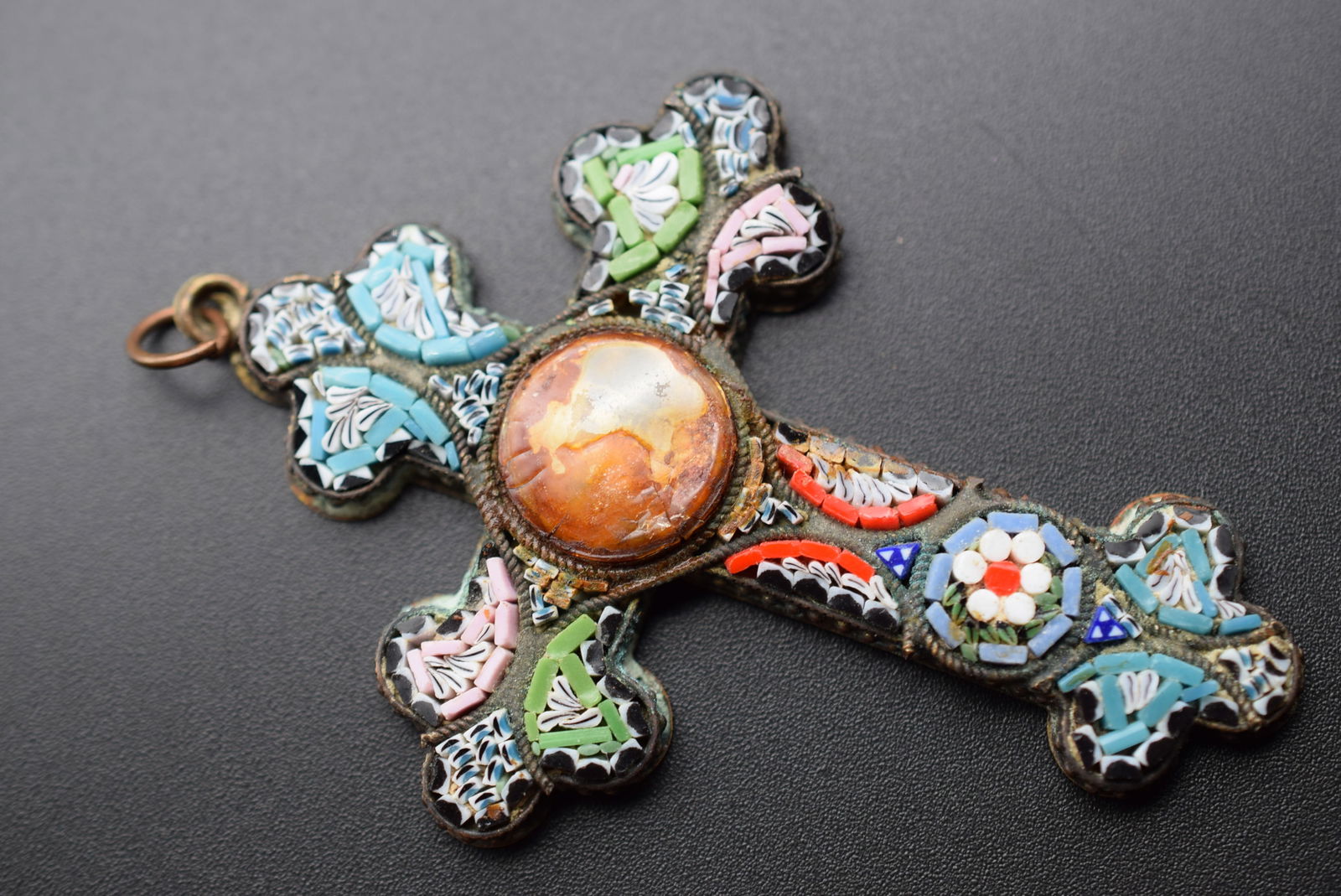 Roma Huge Vintage Pope Cross Micro Mosaic Old Vintage Lot# DG 1002 (1 of 3)