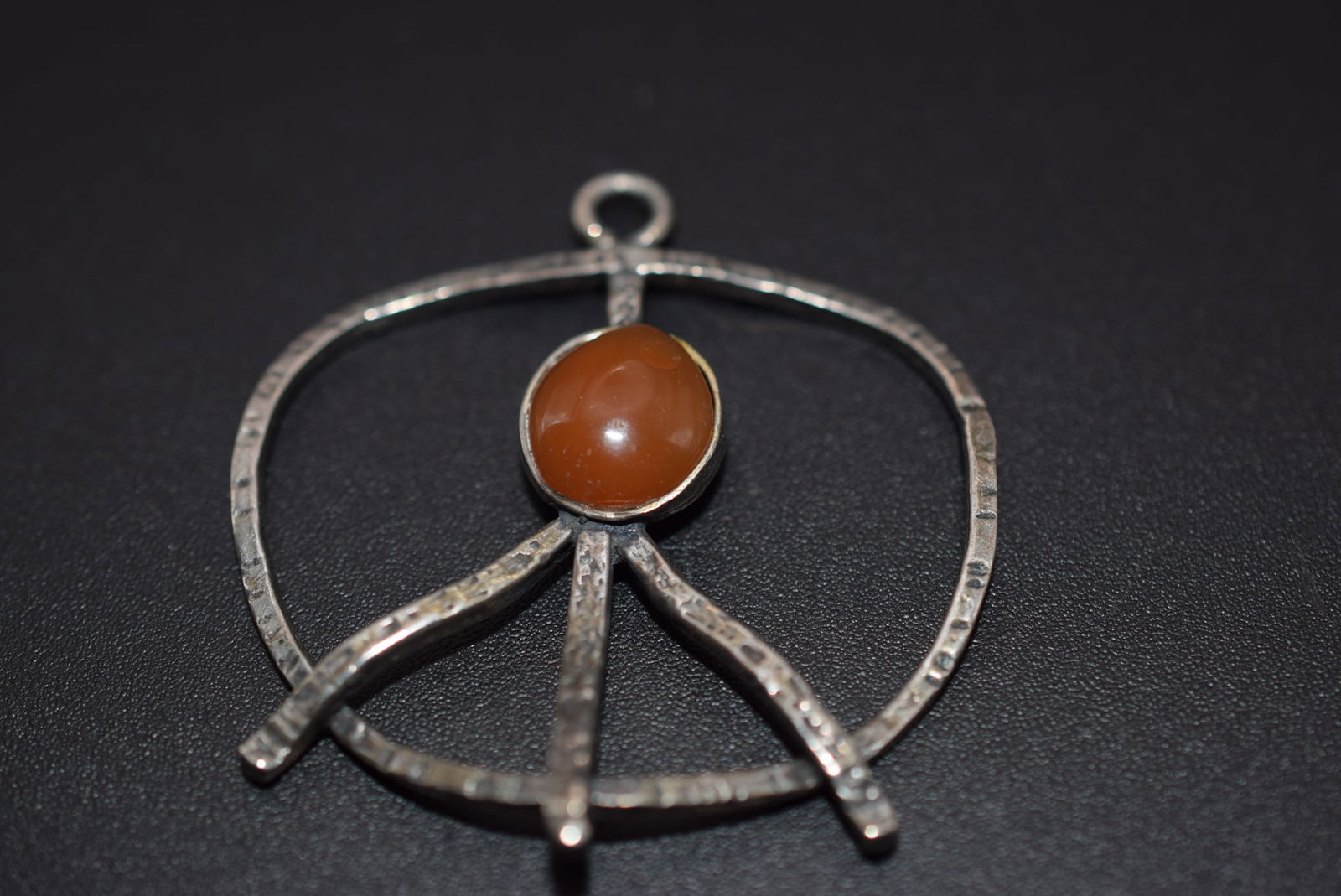 1970's Peace Pendant Agate Sterling Silver 925 Vintage Lot 1020 (1 of 5)