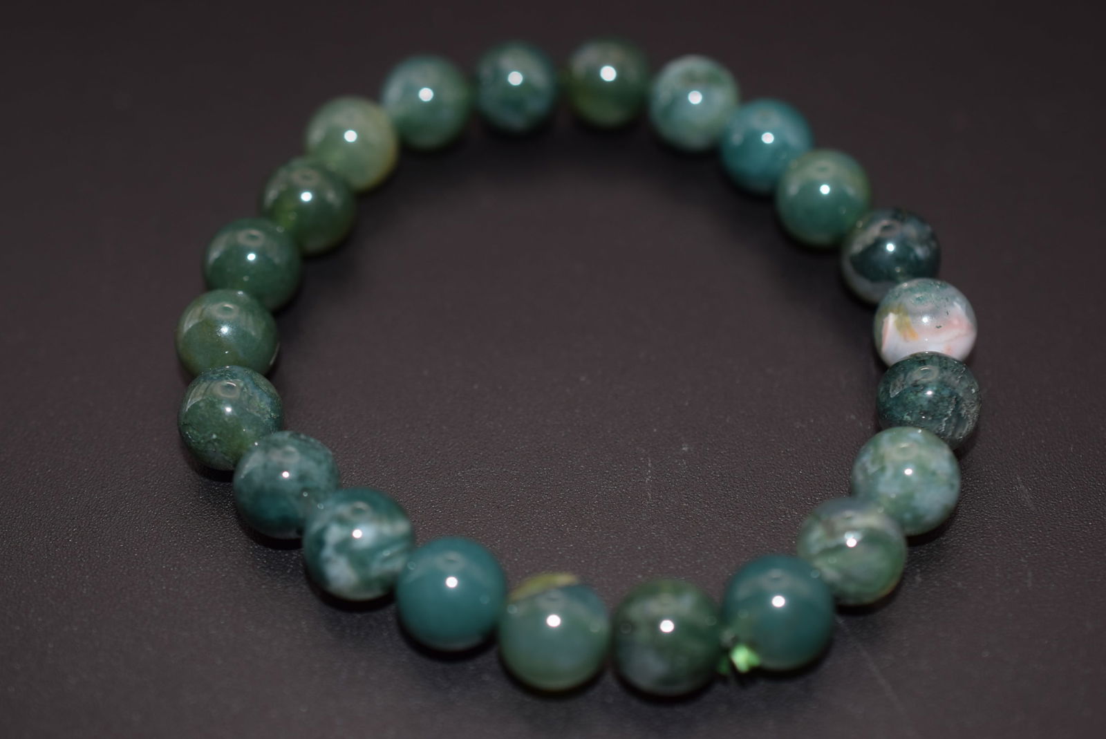 Moss Agate Genuine Stretch Bracelet 8mm Lot 1026 (1 of 2)