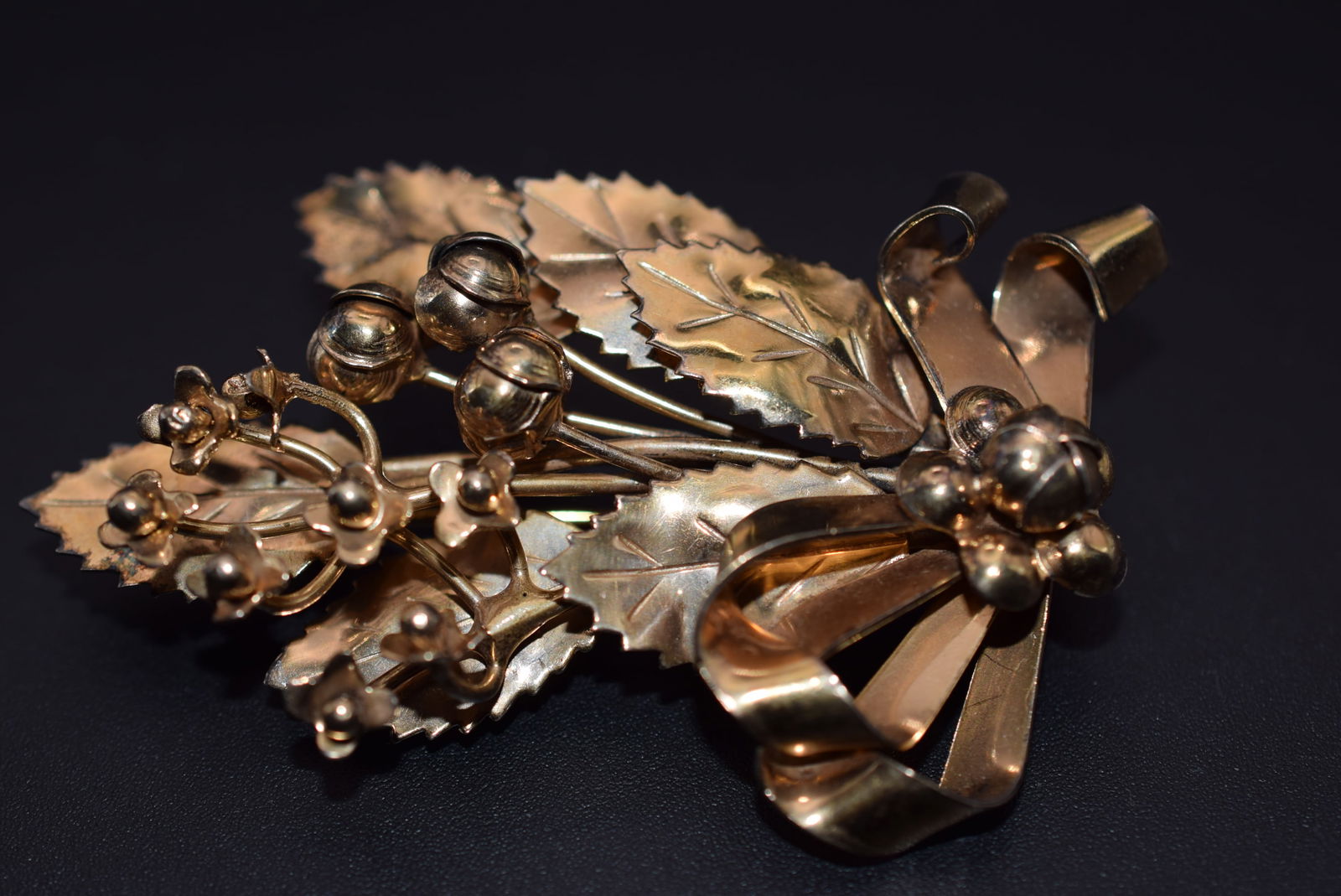 Hobe 14K Gold On Sterling Signed Vintage Brooch Pin Lot 1085 (1 of 4)