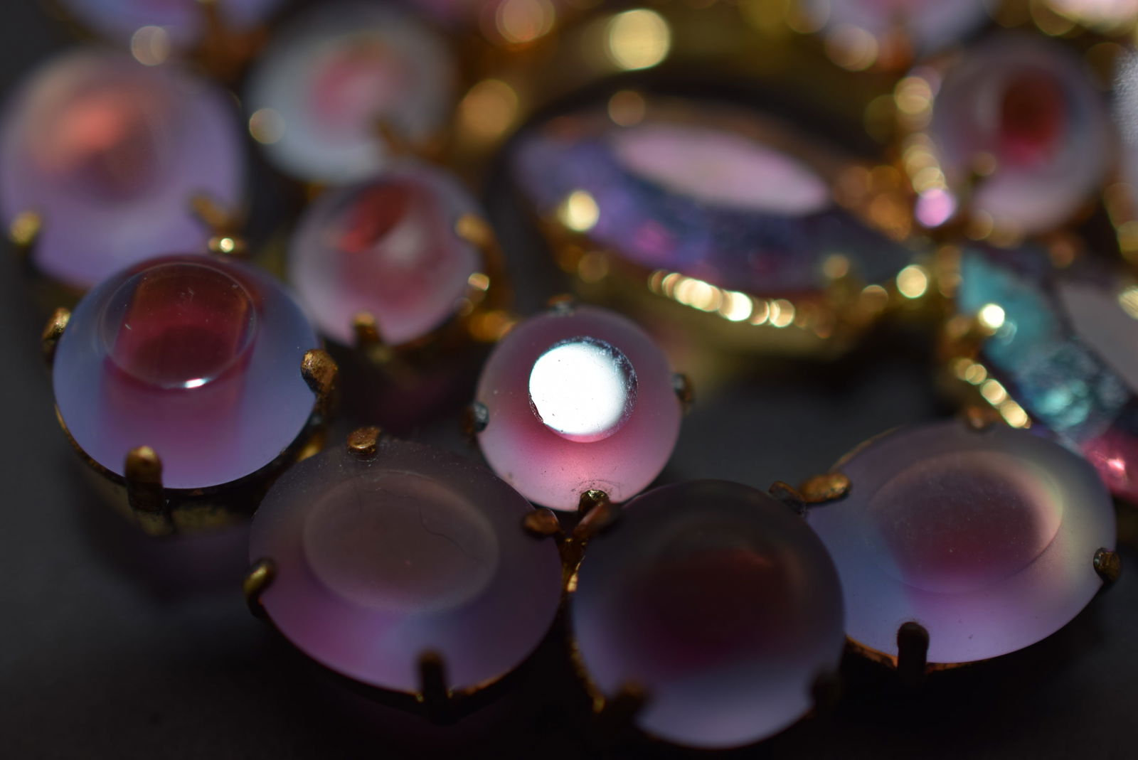 Frosted Art Glass West Germany Brooch Pin Clip Earrings 1940's Vintage Lot 1086: Frosted Art Glass West Germany Brooch Pin Clip Earrings 1940's Vintage Earrings measure 1 1/4" x 7/8" signed M.West Germany Brooch measures 1 3/4" in diameter