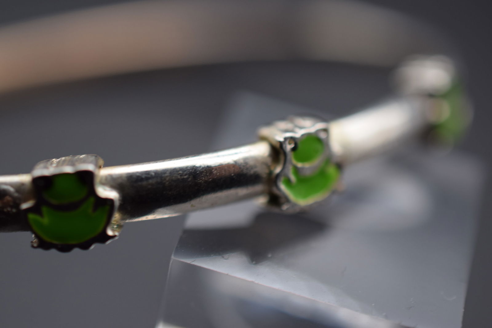 Enamel Frog Sterling Silver 925 Bracelet Hinged Lot 1115 (1 of 4)