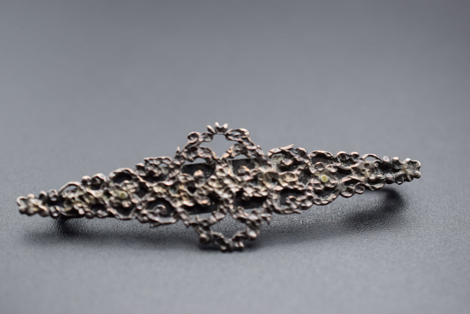 Edwardian Early Brutalist Sterling Brooch Pin Vintage Lot# DG 1124 (1 of 2)