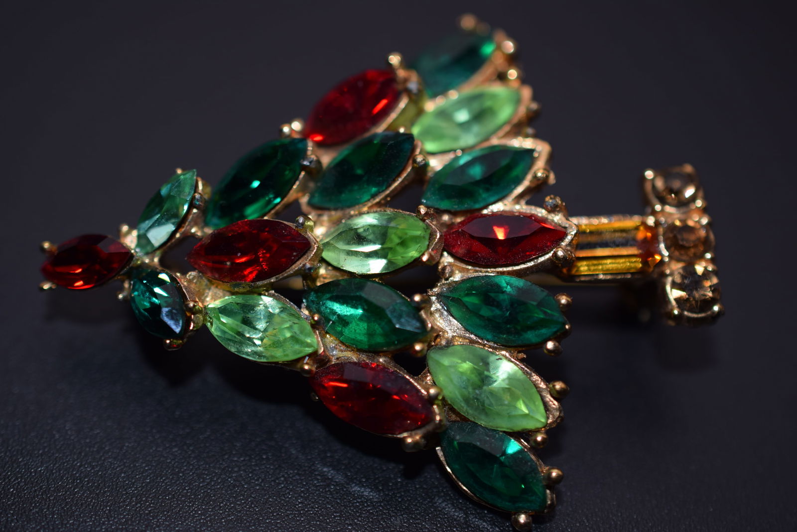 Christmas Holiday Tree Rhinestone Brooch Pin Vintage Wow Lot 1128 (1 of 3)