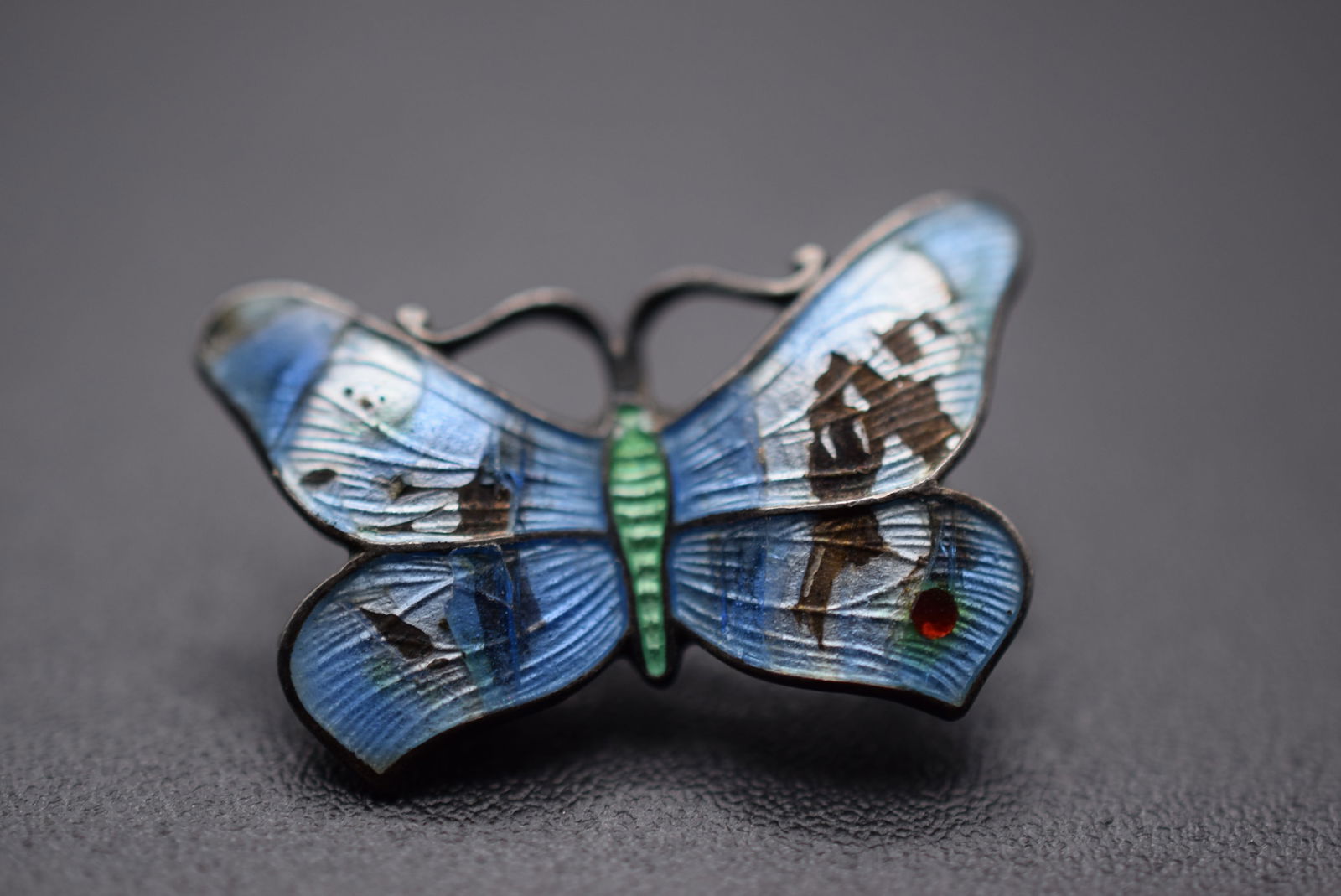 Tiny Scatter Sterling Butterfly Brooch Pin Enamel 1920's Vintage Lot 1147 (1 of 3)