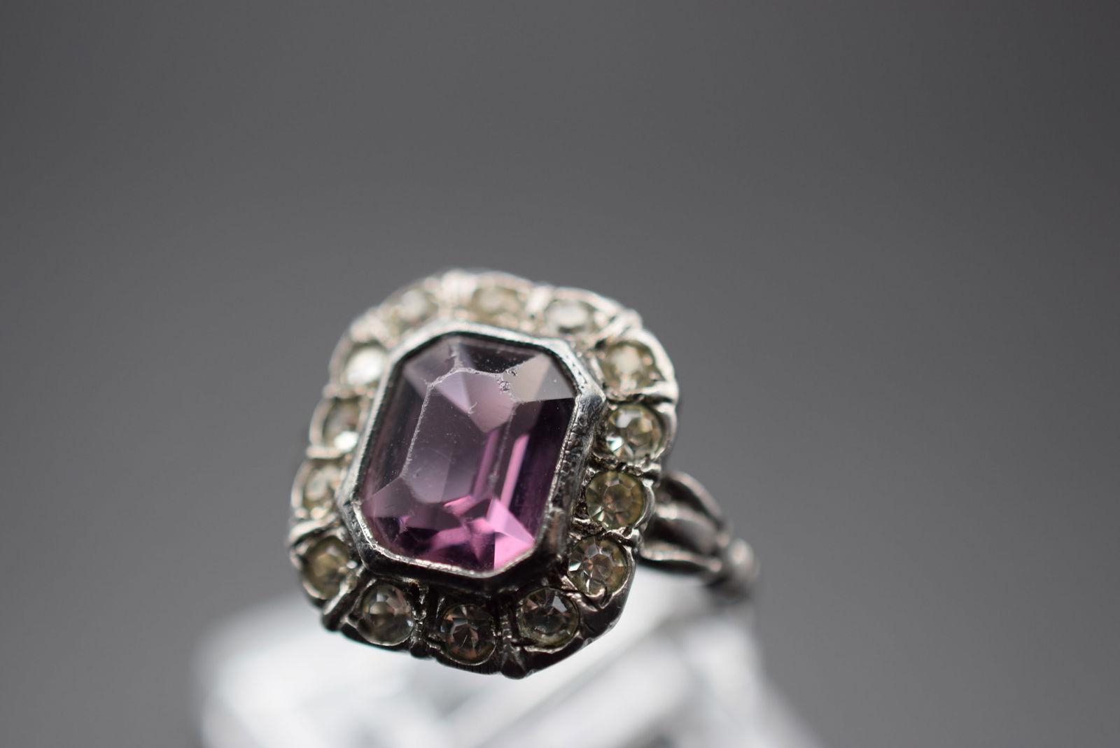 Vintage Amethyst CZ Ring Sterling 925 Size 6 Lot EH 100 (1 of 4)