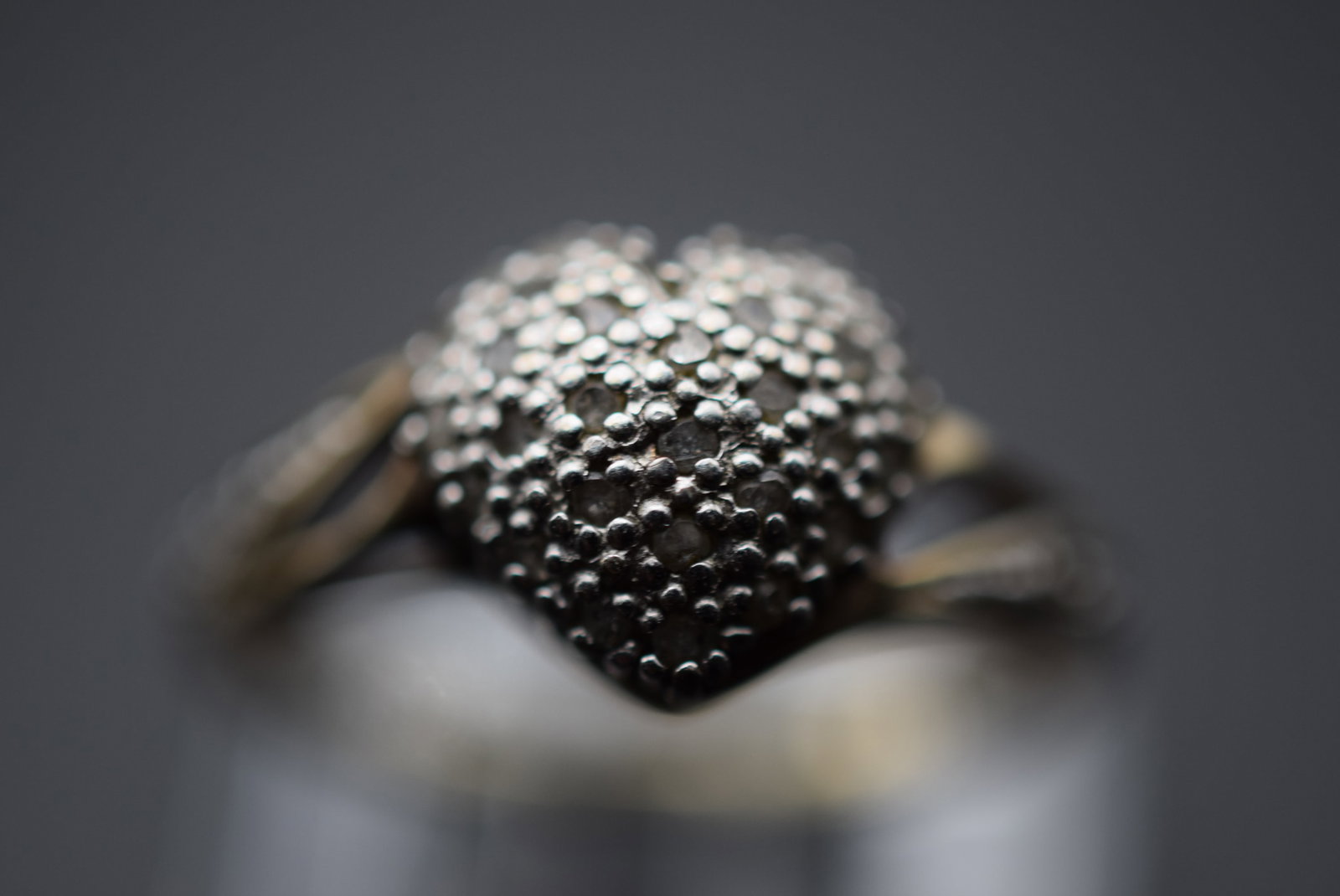 Heart Sterling Silver 925 CZ Vermeil Ring Size 6.75 Lot EH 180: Heart Sterling Silver 925 CZ Vermeil Ring Size 6.75 Top measures 3/8" signed inside 925 weighs 2.3 grams