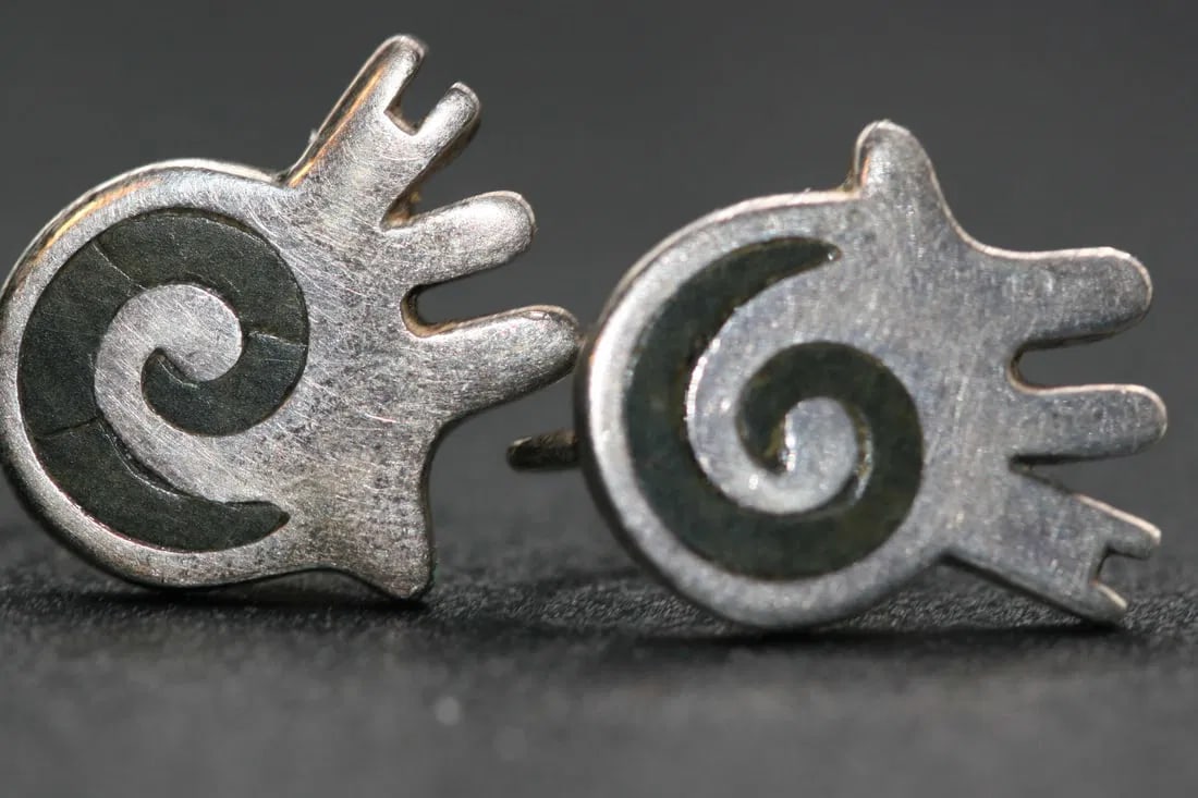 Los Castillo Taxco Mexico Sterling Silver 925 Vintage Earrings .lot#190 (1 of 6)