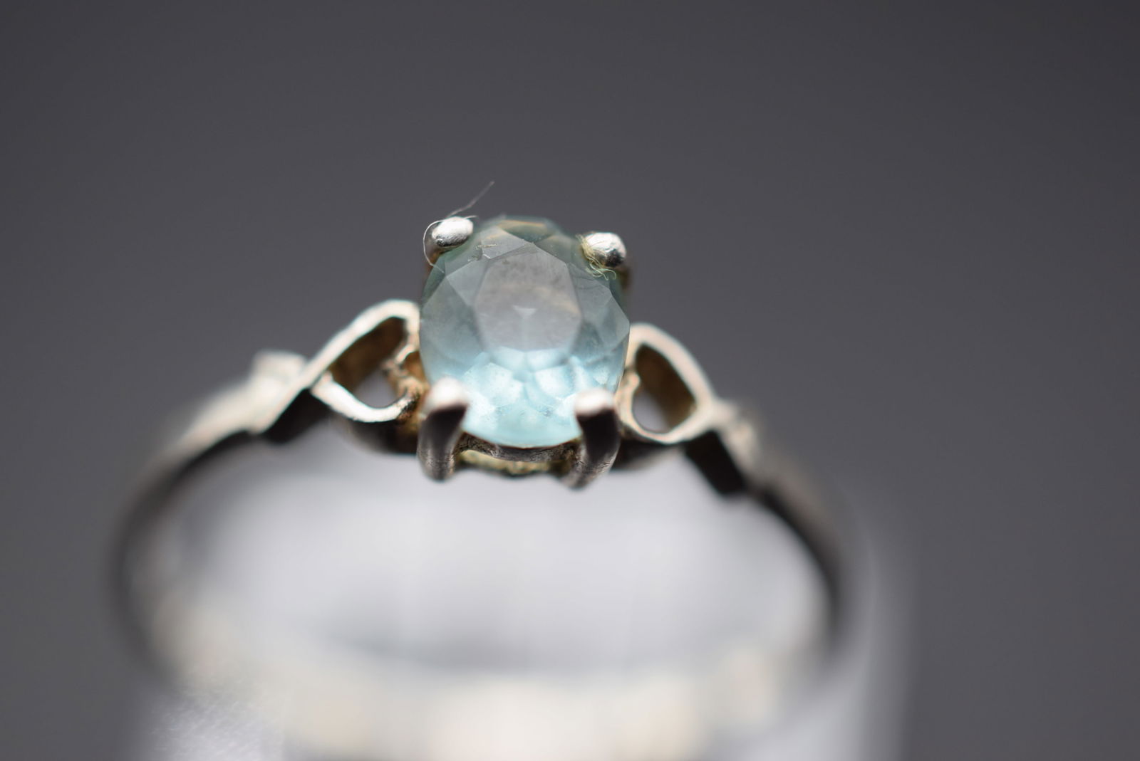 Aquamarine Sterling Silver 925 Ring Size 8.25 Lot EH 211 (1 of 2)