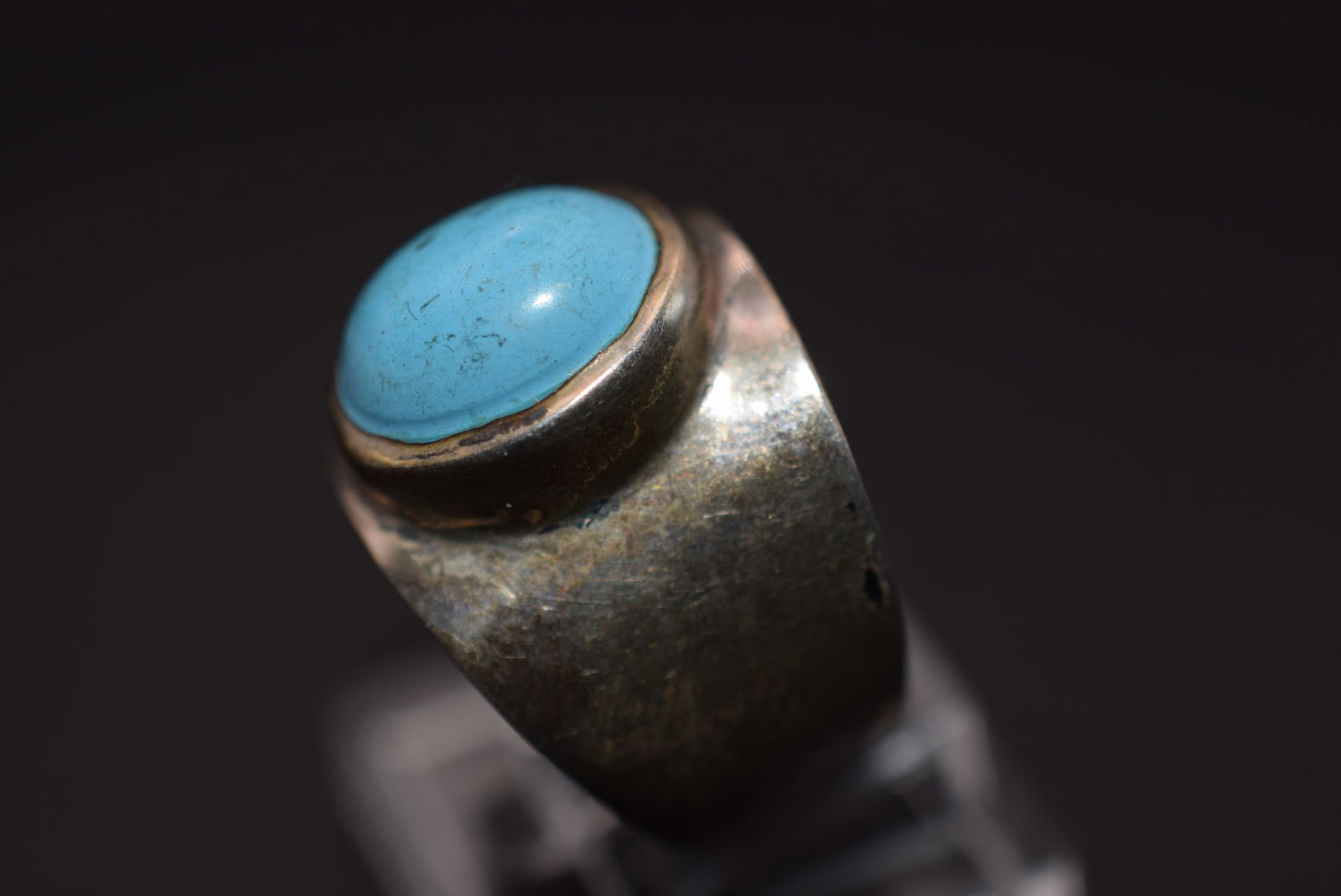 Turquoise Sterling Silver 925 Wide Ring Size 6 Lot EH 222 (1 of 2)
