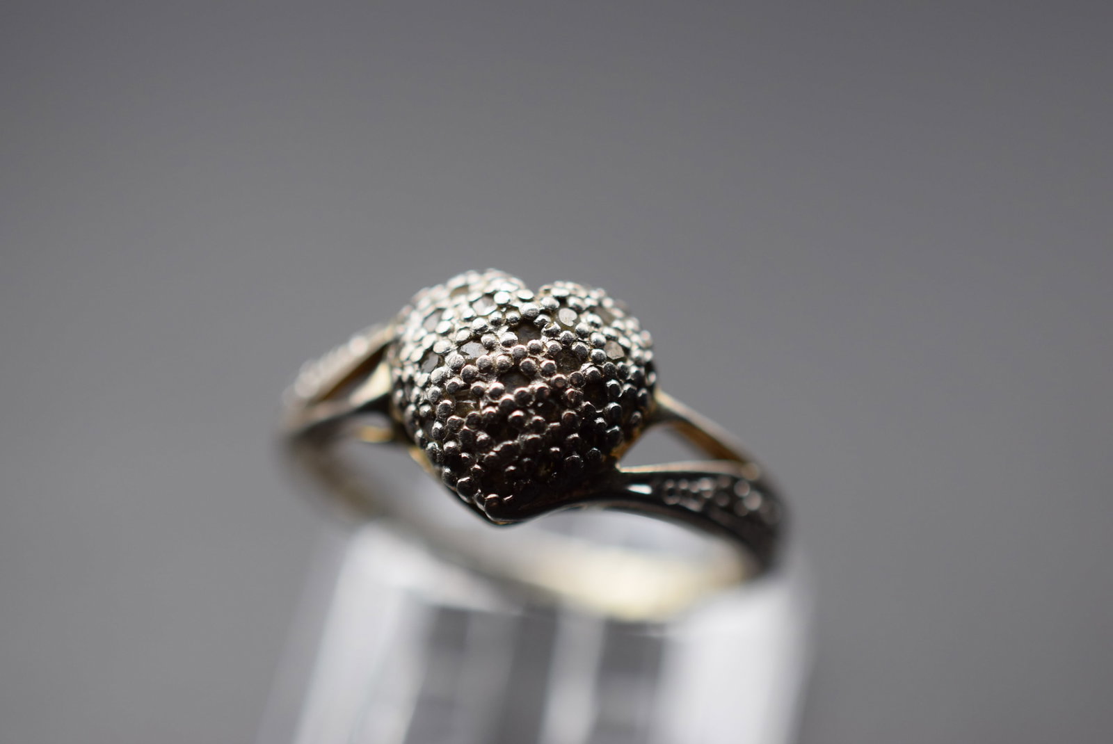 Heart CZ Sterling Sweetest 925 Ring Size 8 Lot EH 241: Heart CZ Sterling Sweetest 925 Ring Size 8 top measures 3/8" signed inside 925 Weighs 2.48 grams