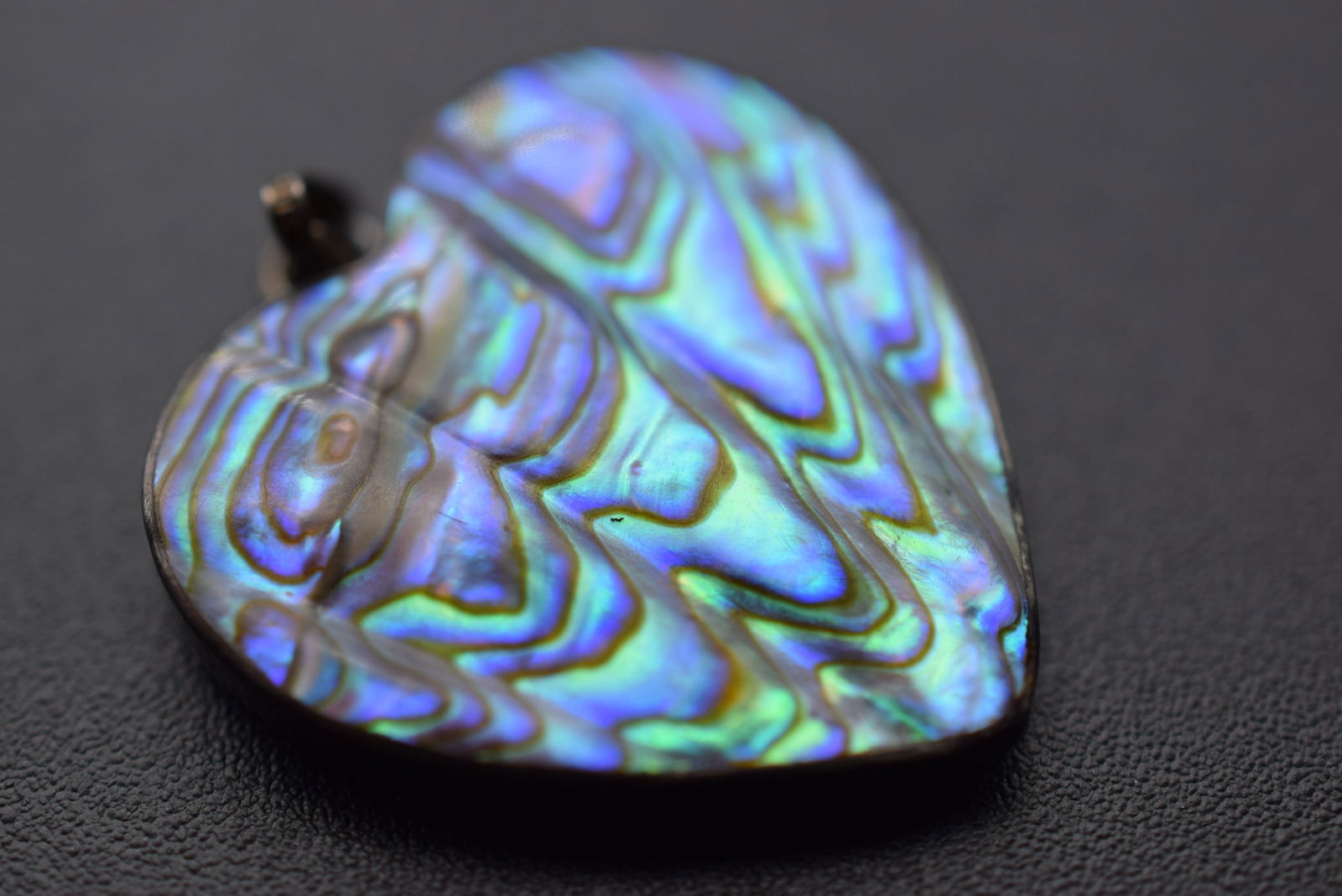 Paua Shell Abalone Heart Pendant Sterling Silver 925 Vintage Lot EH 283 (1 of 2)